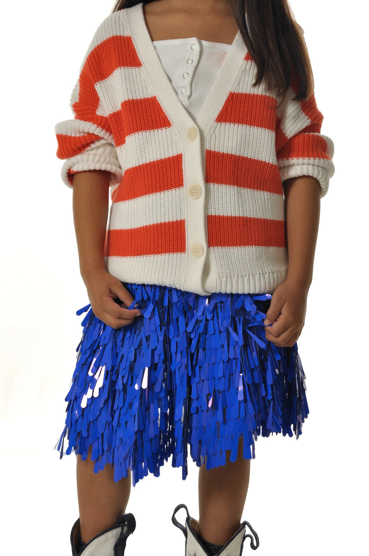 Kids Blue Long Sequins Skirt