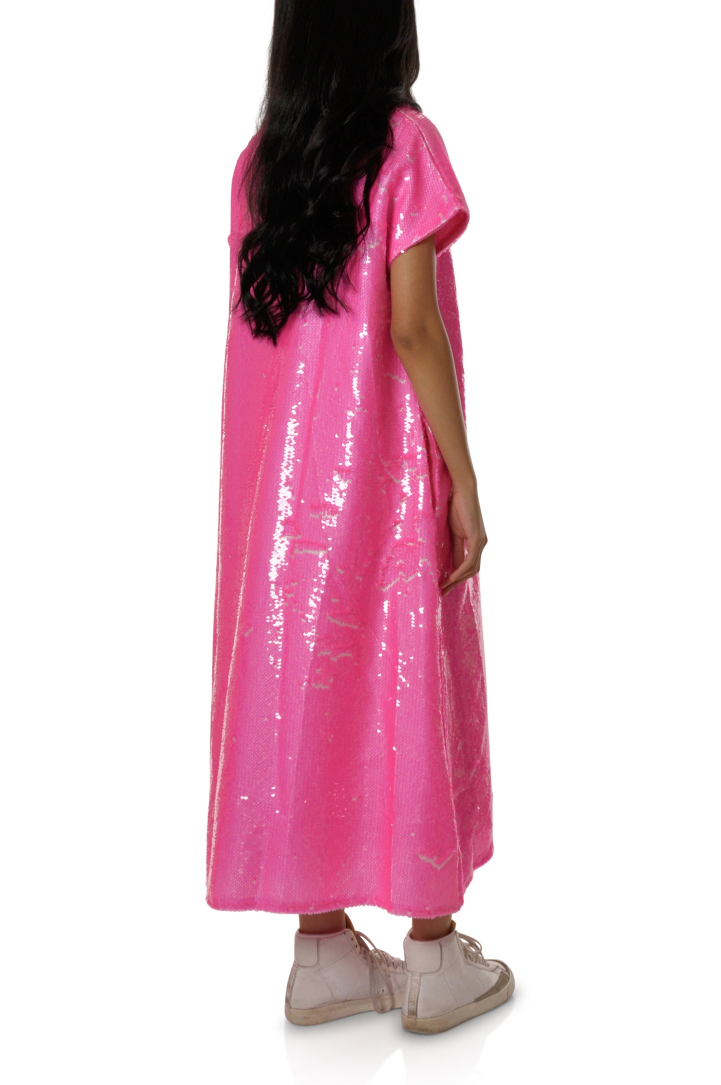 Ladies - Hot Pink Sequins Dress