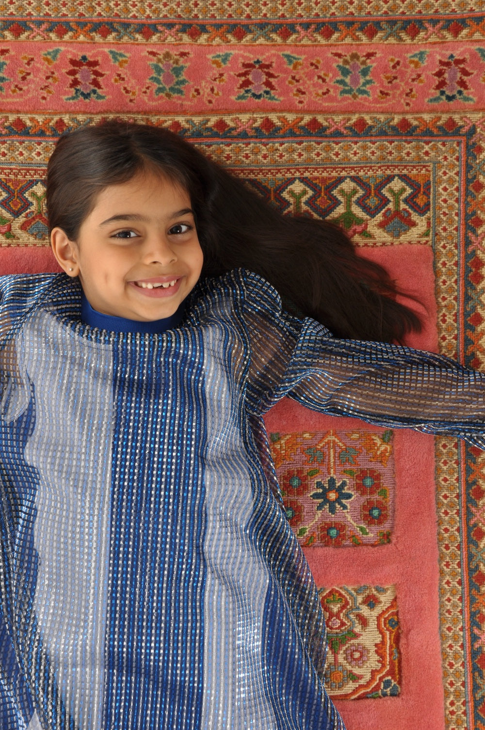 Kids Blue Sheer Dress