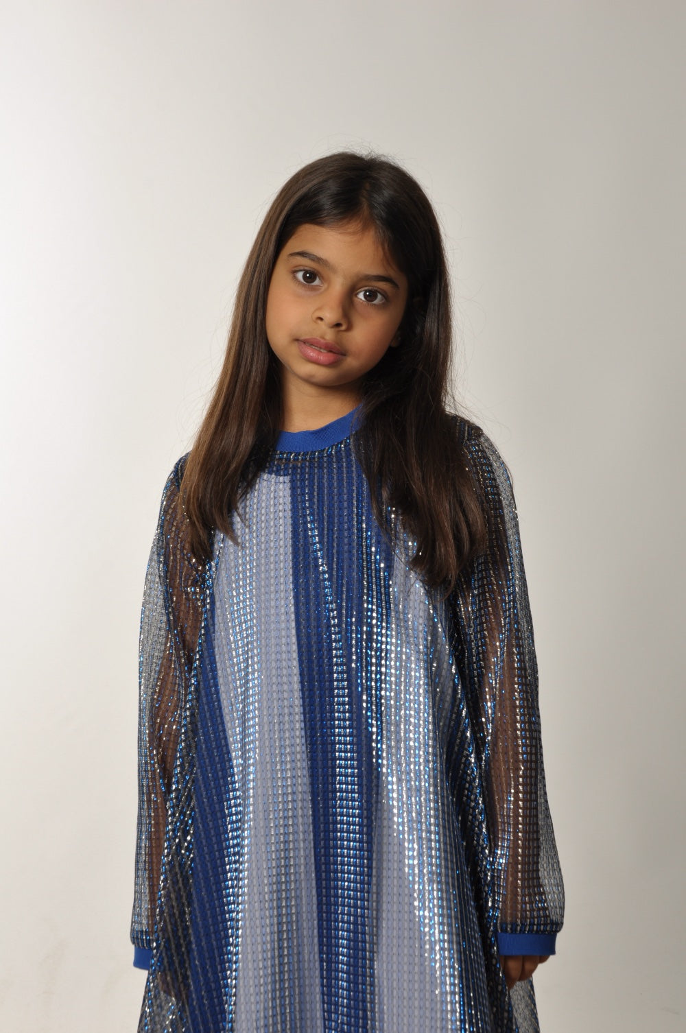 Kids Blue Sheer Dress