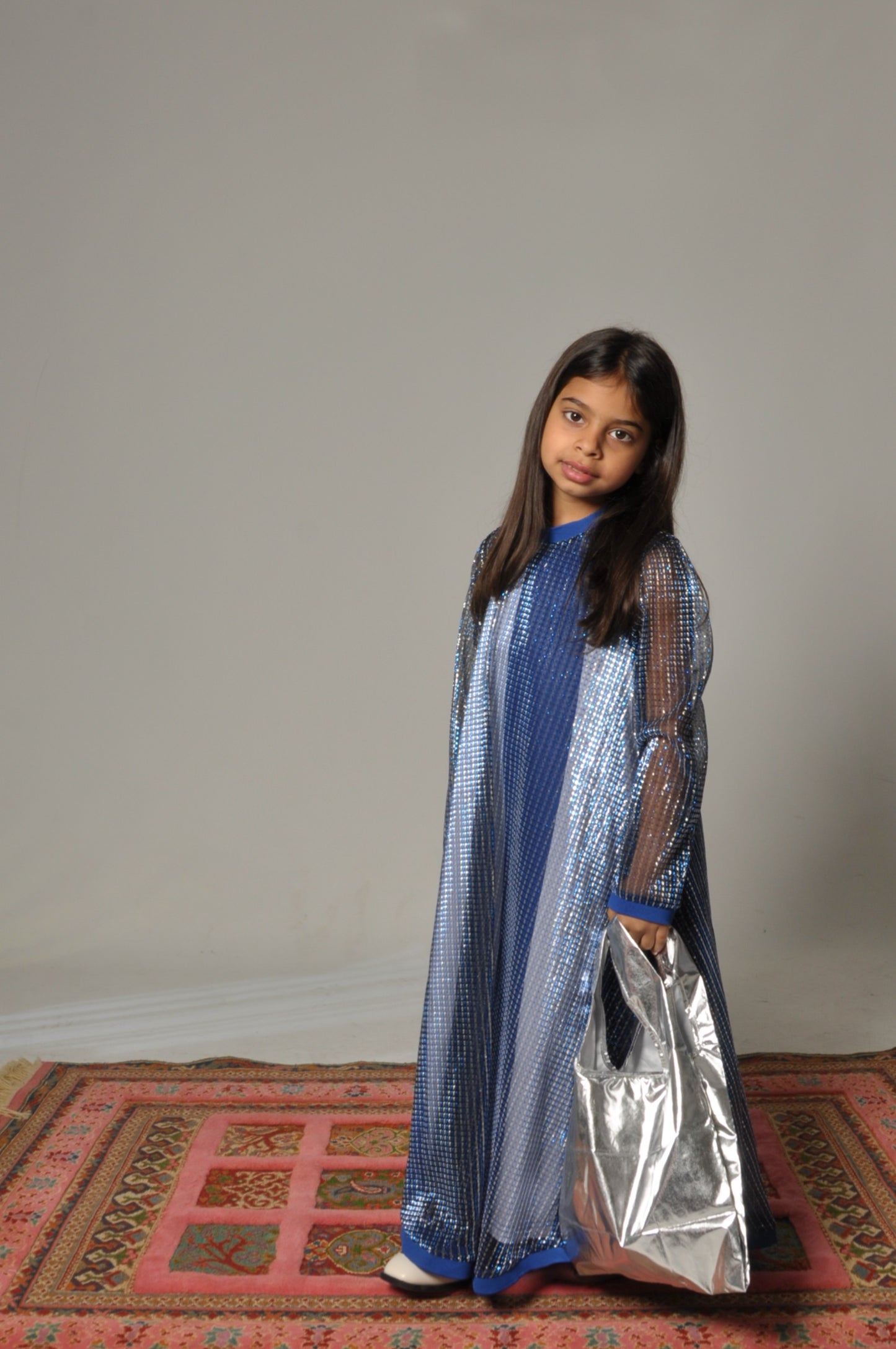 Kids Blue Sheer Dress