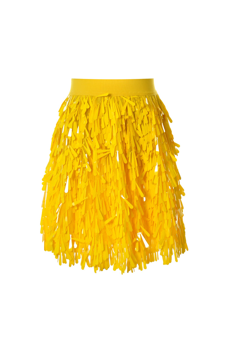 Kids Yellow Long Sequins Skirt