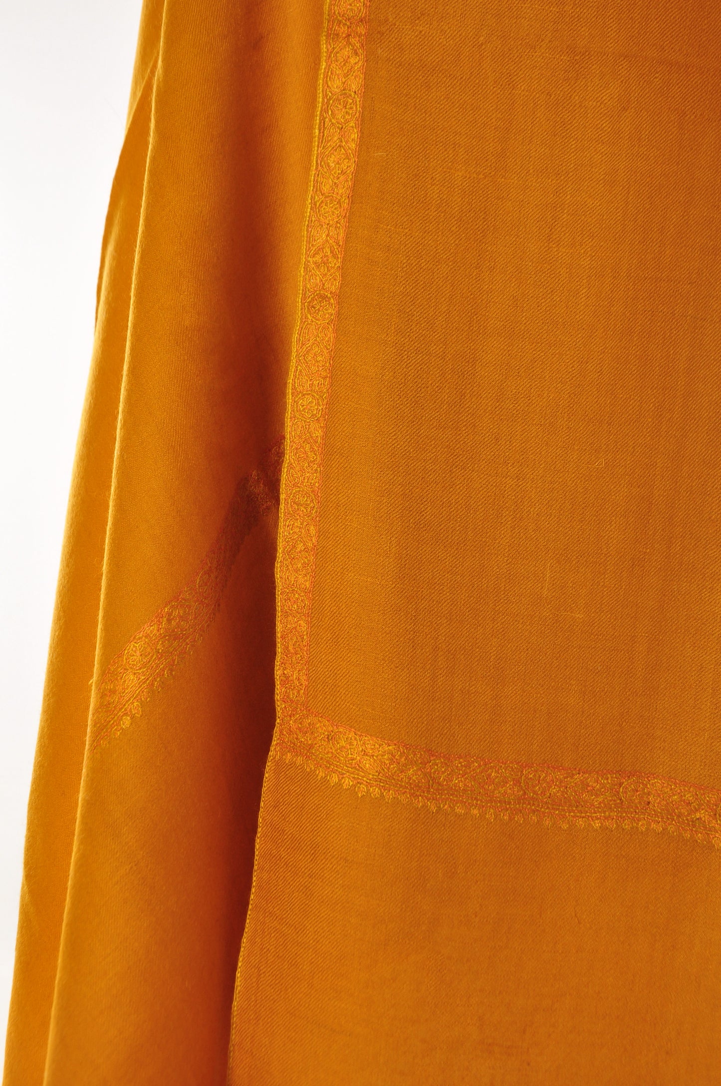 Embroidered Pashmina - Saffron