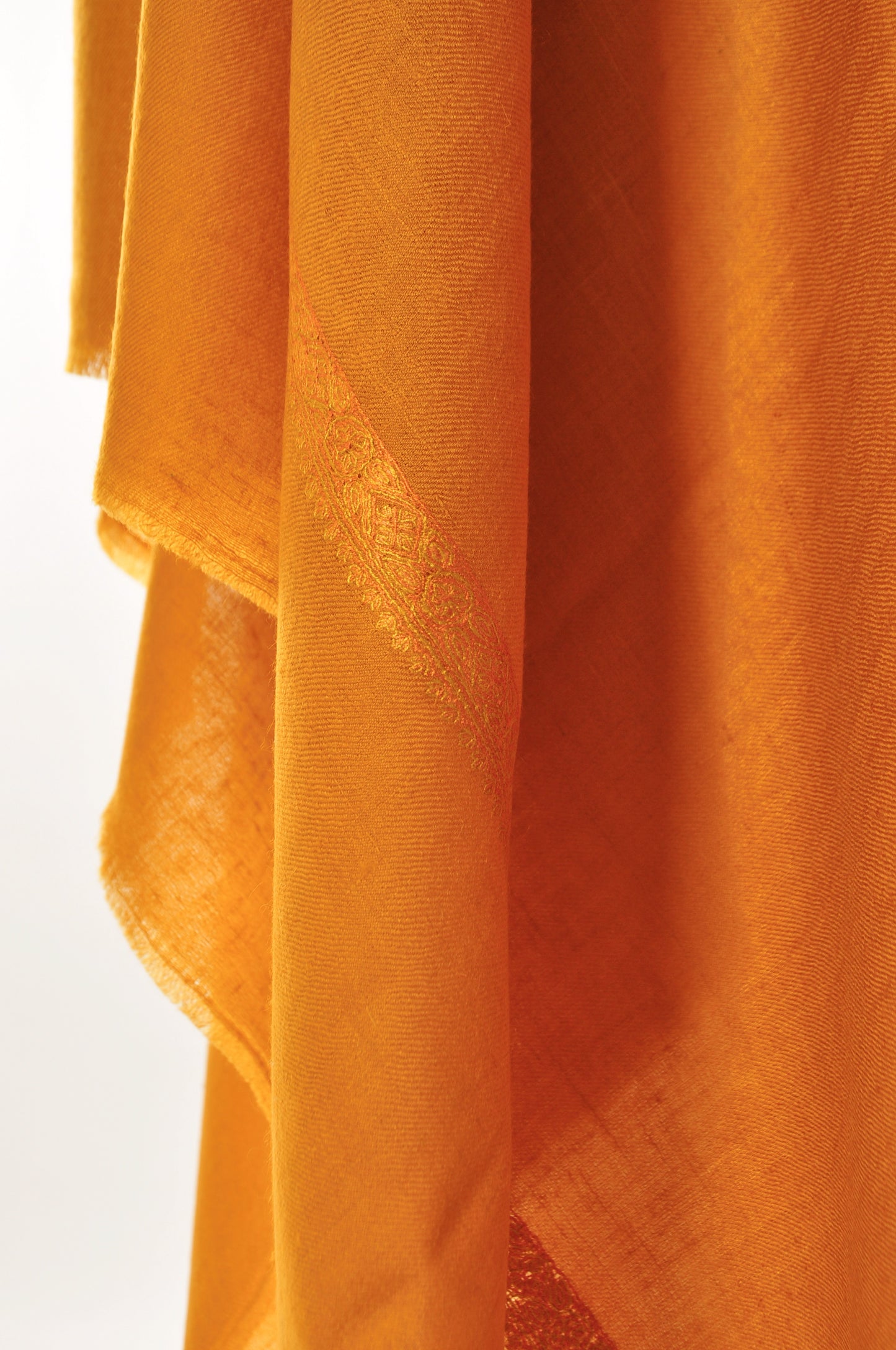 Embroidered Pashmina - Saffron