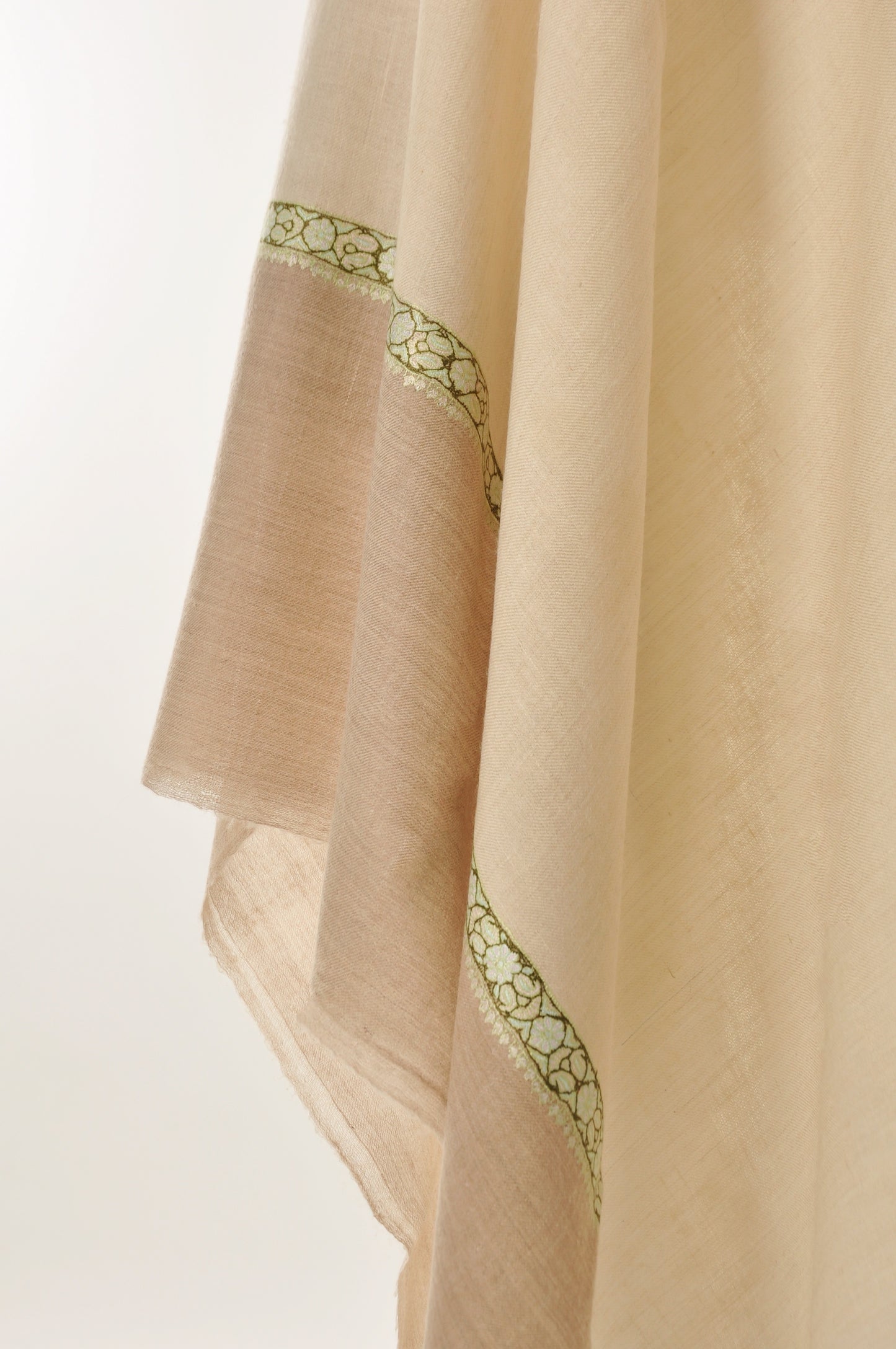 Embroidered Pashmina - Ivory