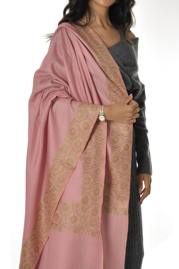 Embroidered Pashmina - Light Pink