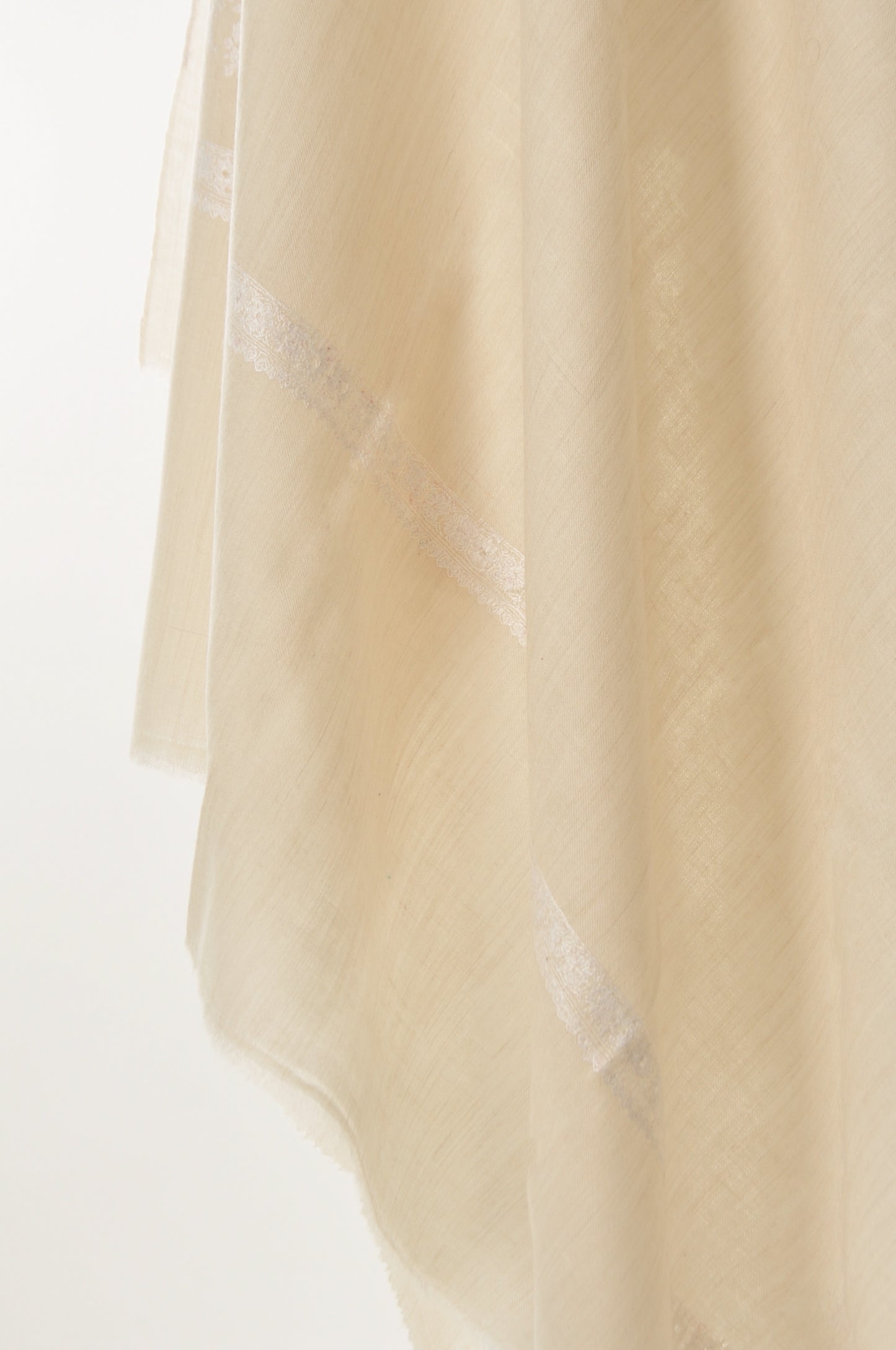 Embroidered Pashmina - Cream
