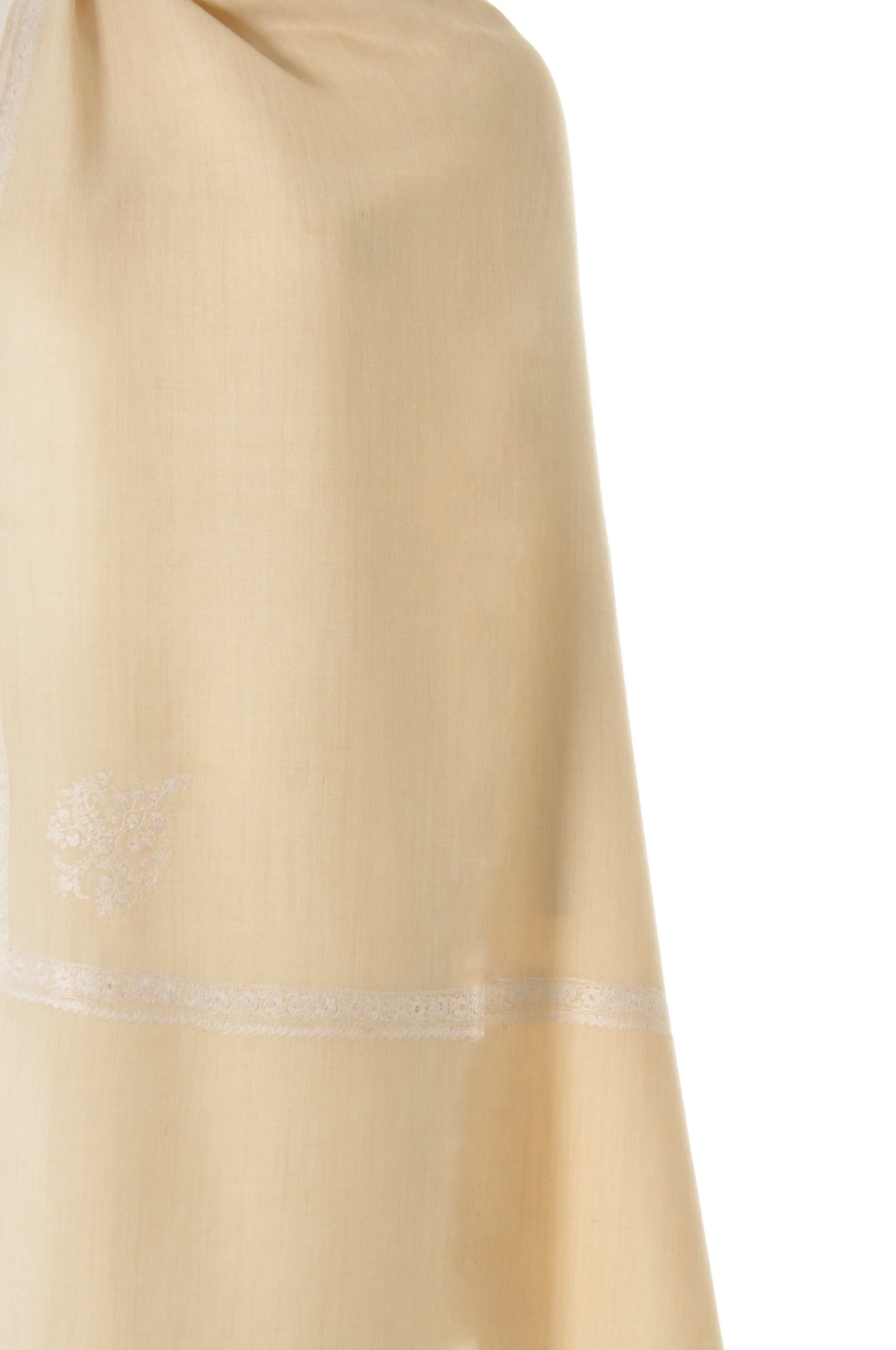 Embroidered Pashmina - Cream