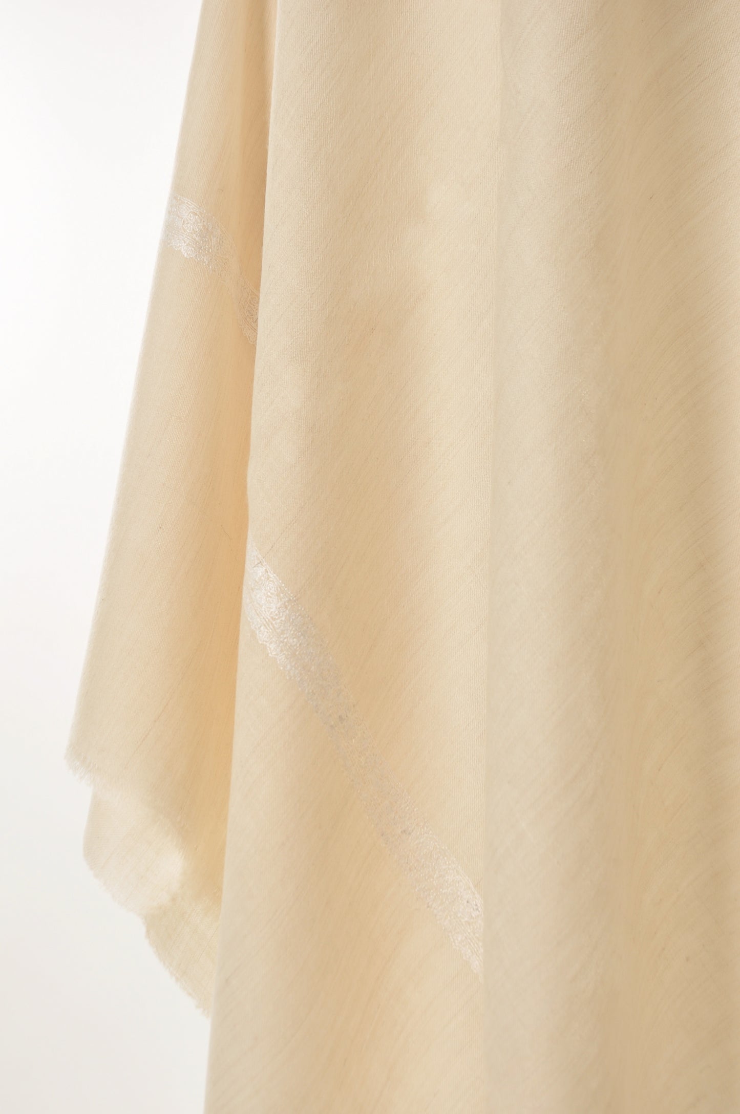 Embroidered Pashmina - Cream 2