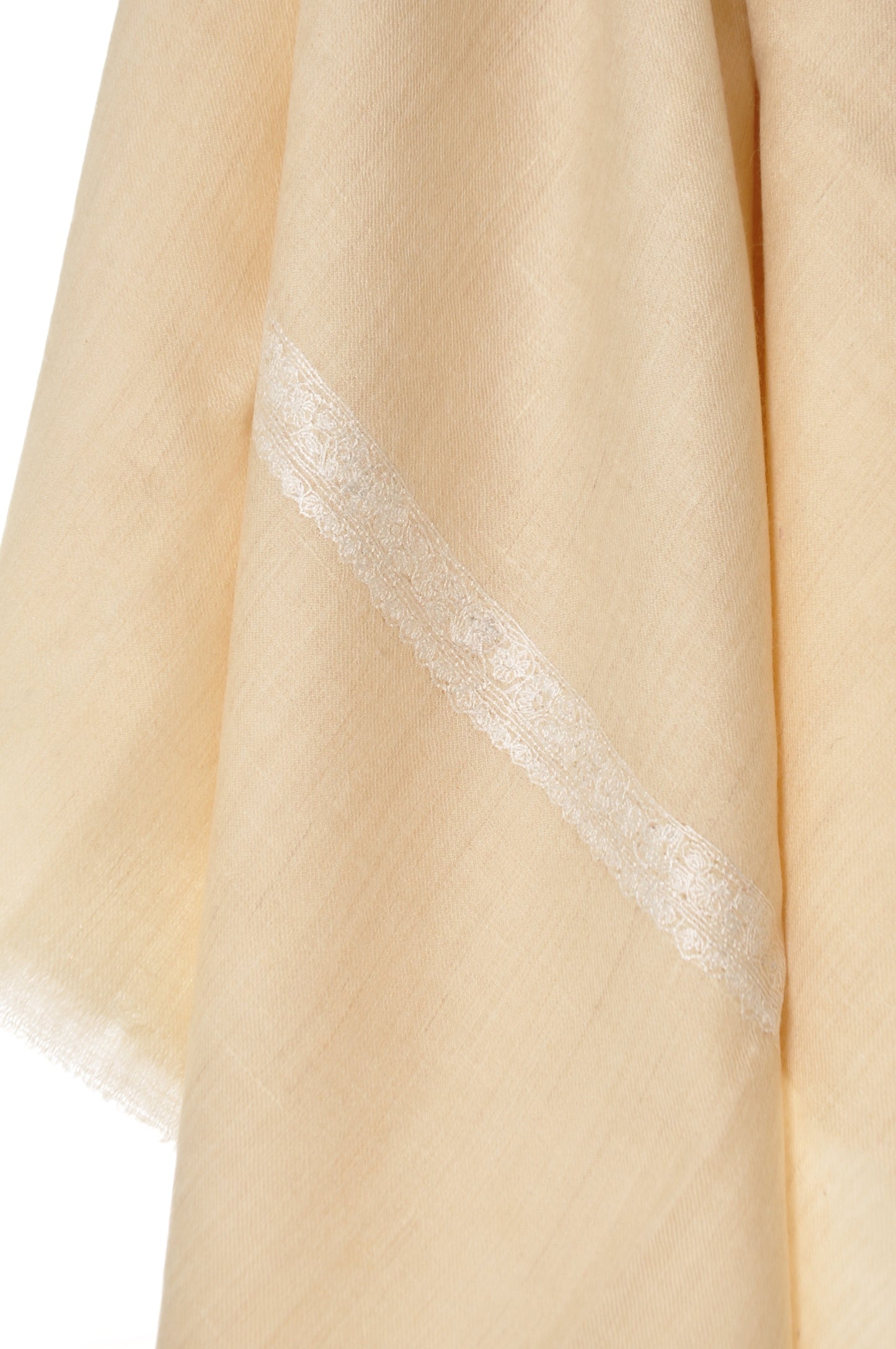 Embroidered Pashmina - Cream 2