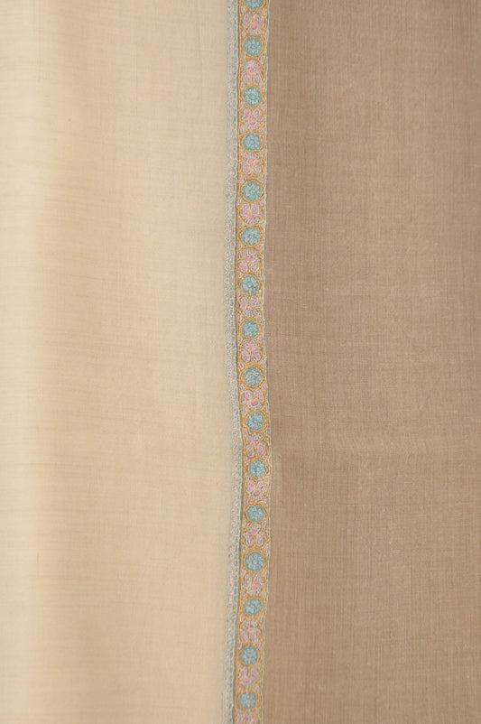 Embroidered Pashmina - Beige