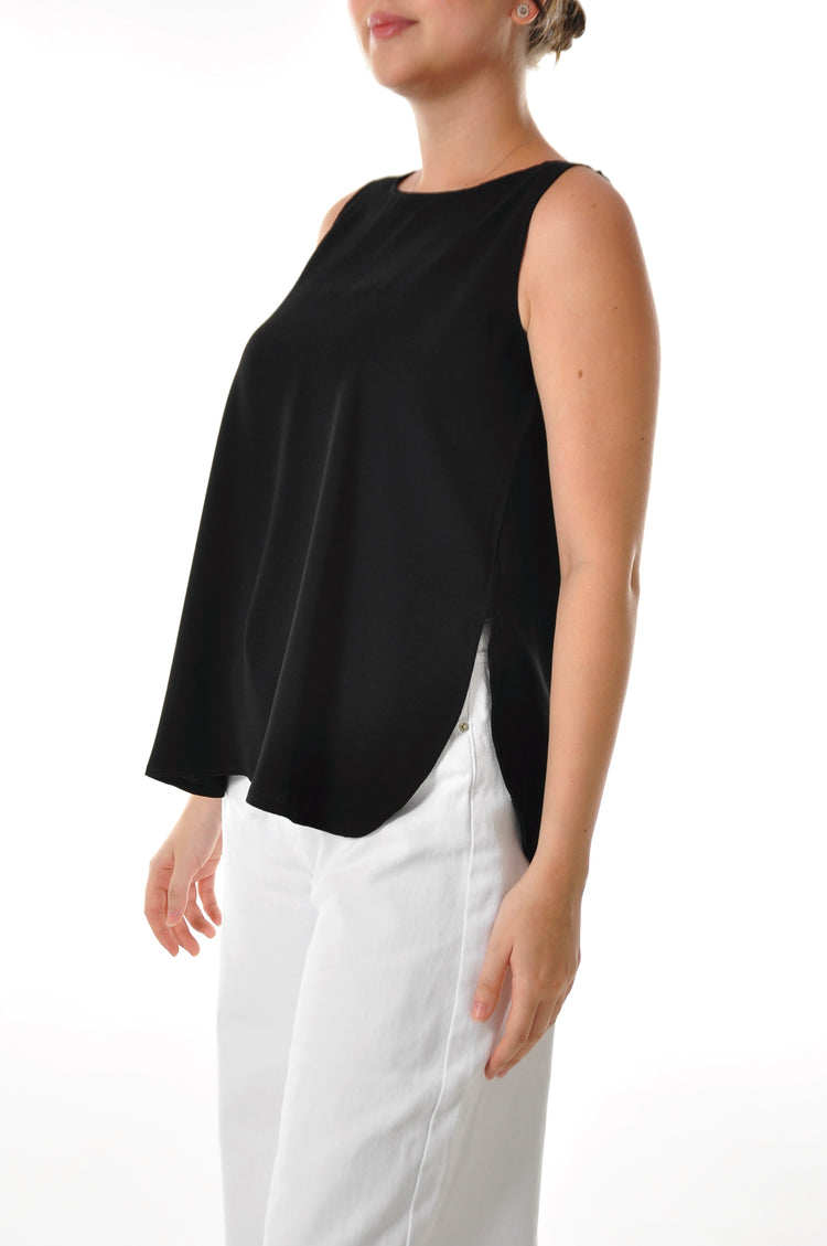 Mid Length Top - Light Fabric - Black