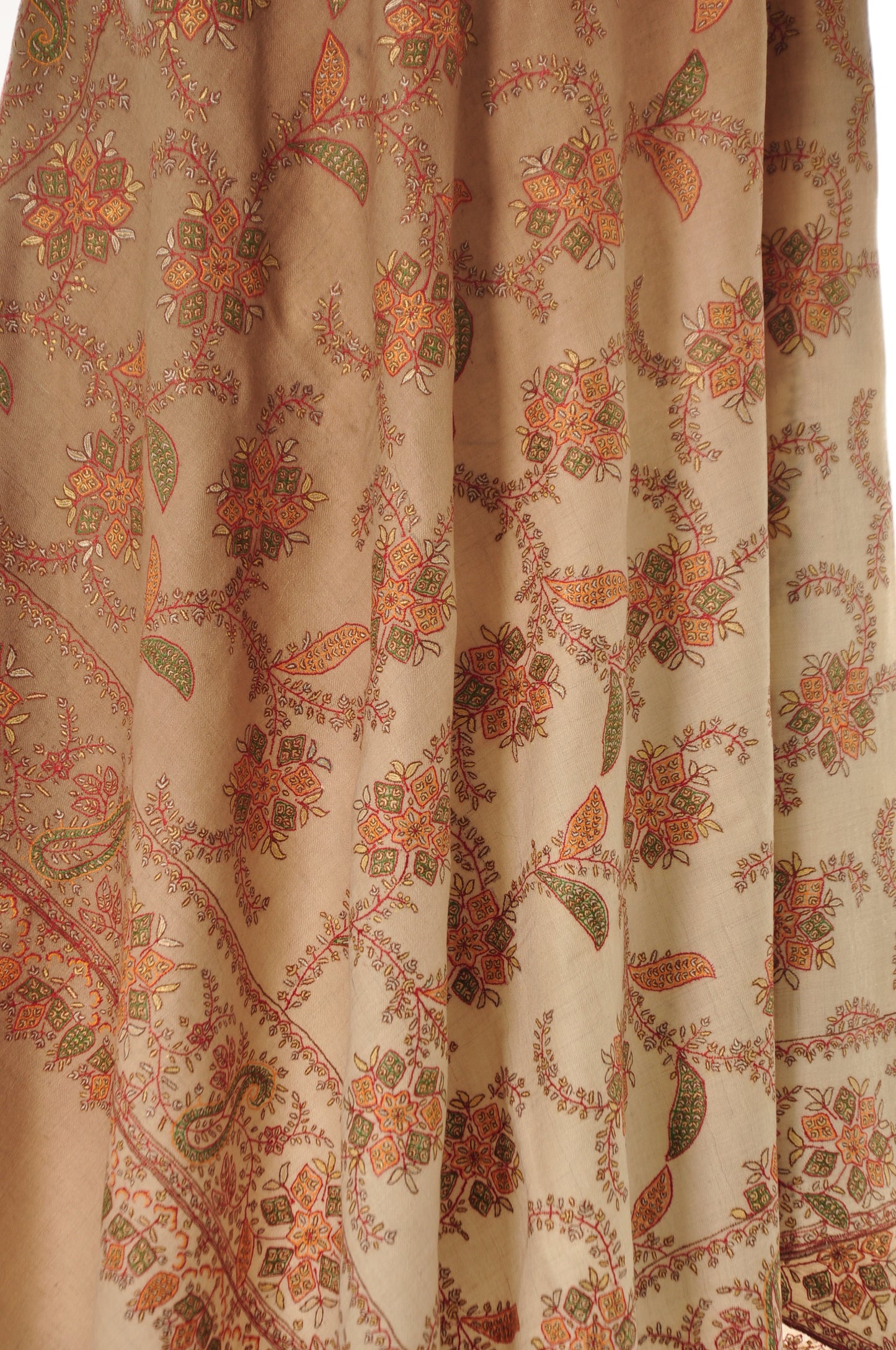 Embroidered Pashmina - Brown Ombre