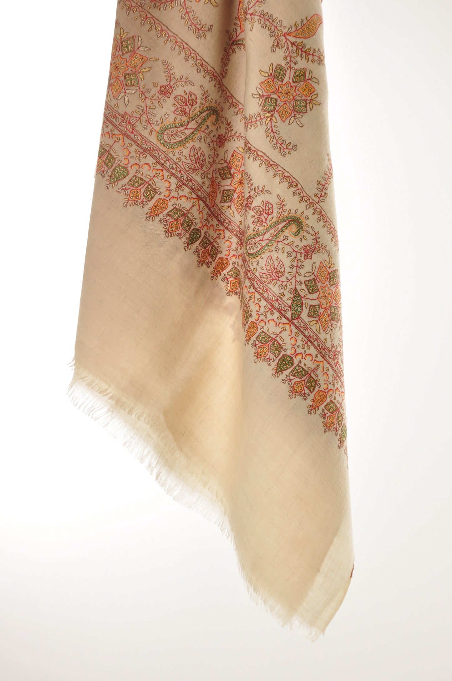 Embroidered Pashmina - Brown Ombre