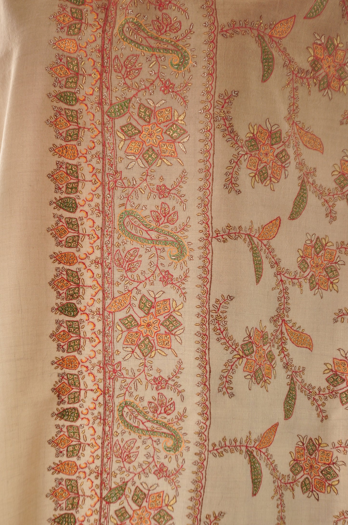 Embroidered Pashmina - Brown Ombre