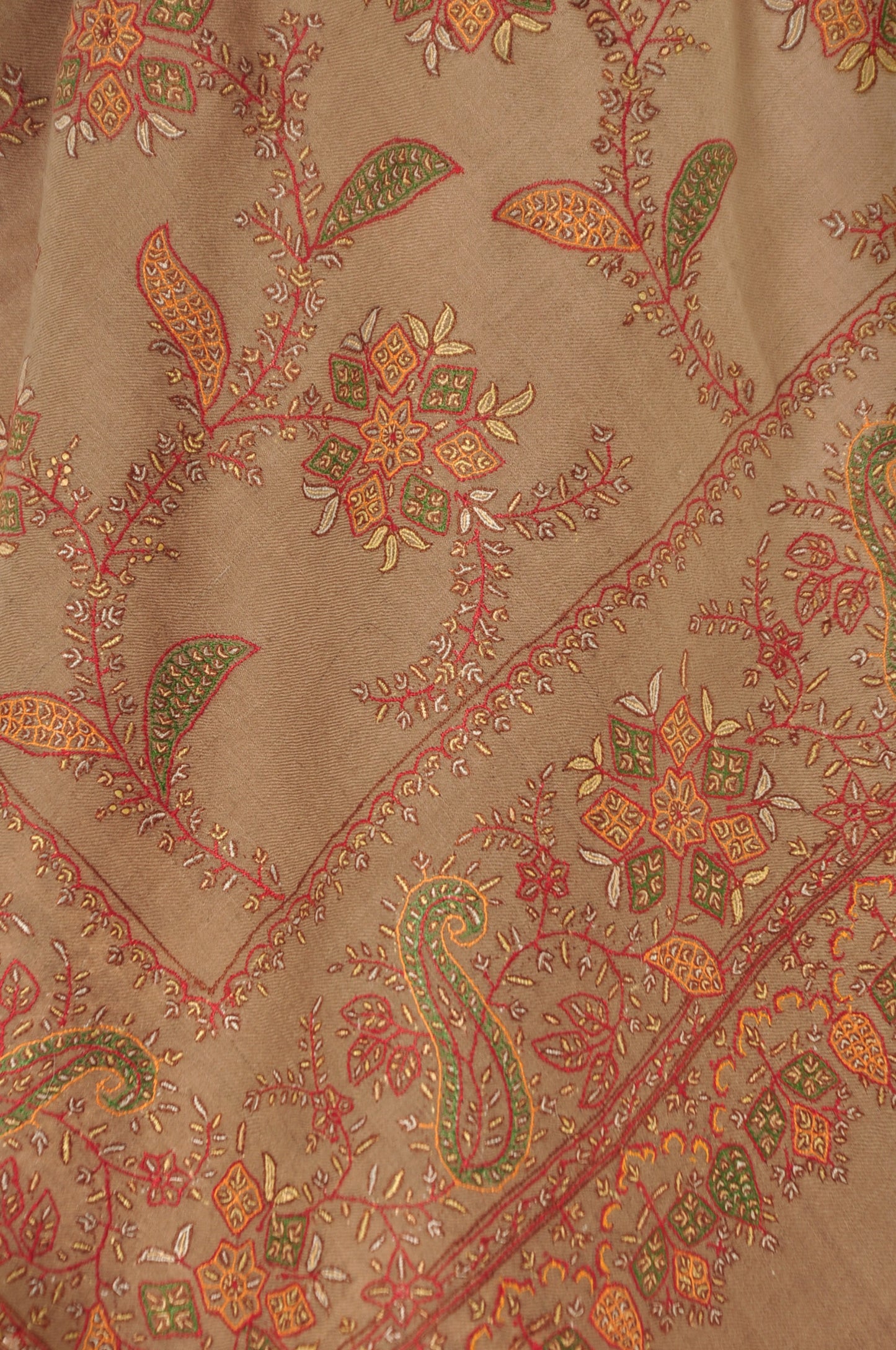 Embroidered Pashmina - Brown Ombre
