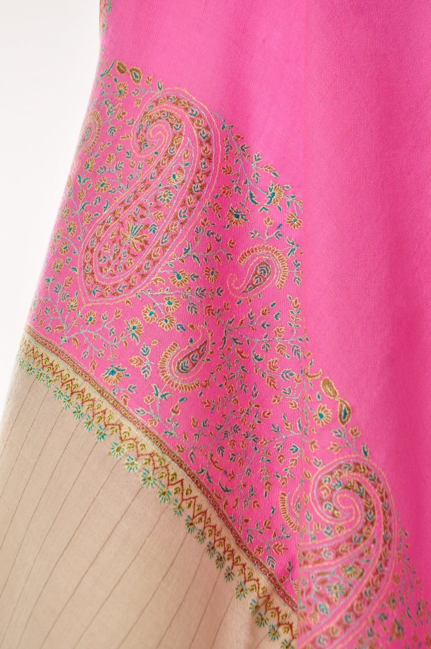 Embroidered Pashmina - Pink
