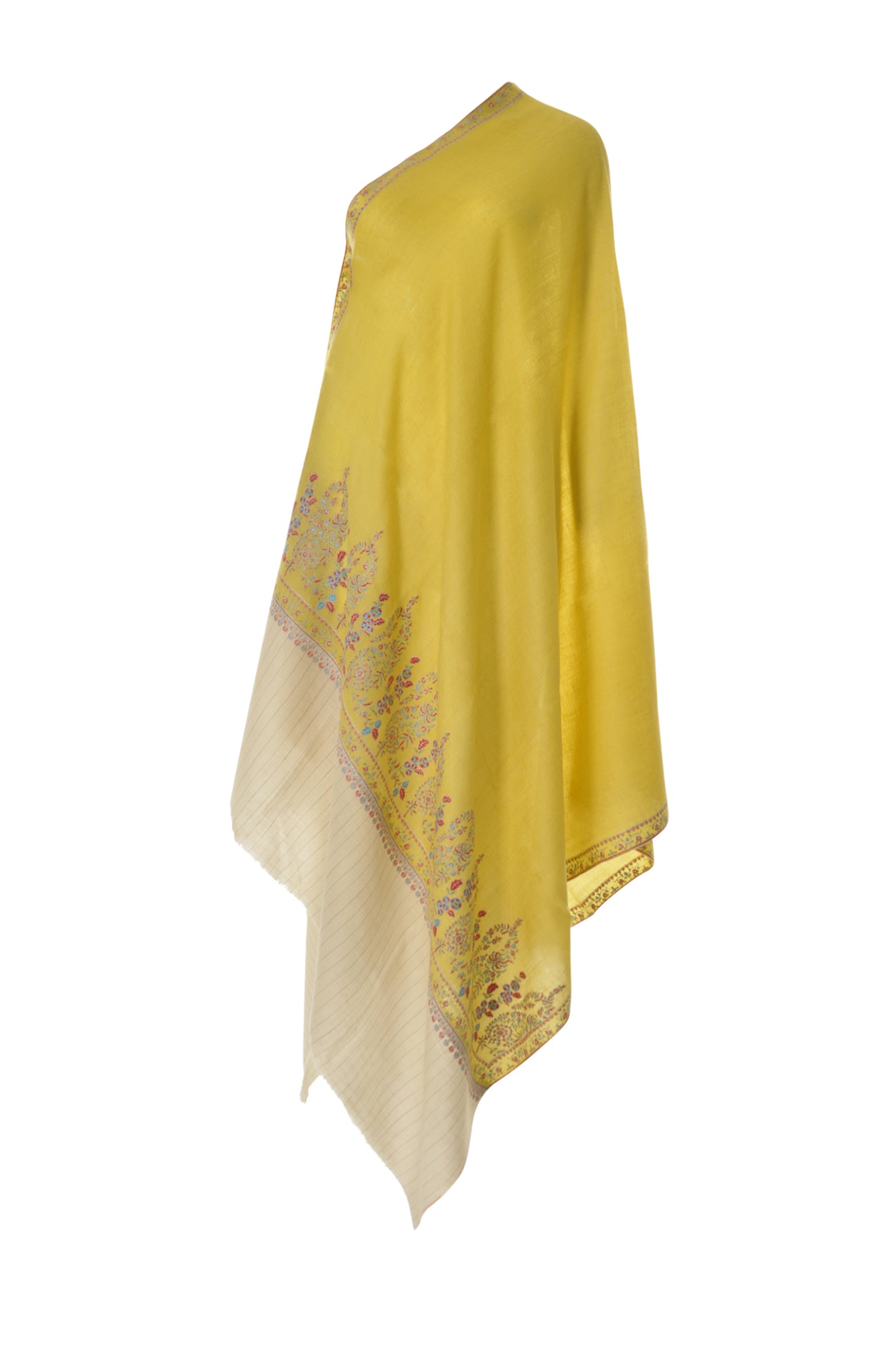 Embroidered Pashmina - Yellow