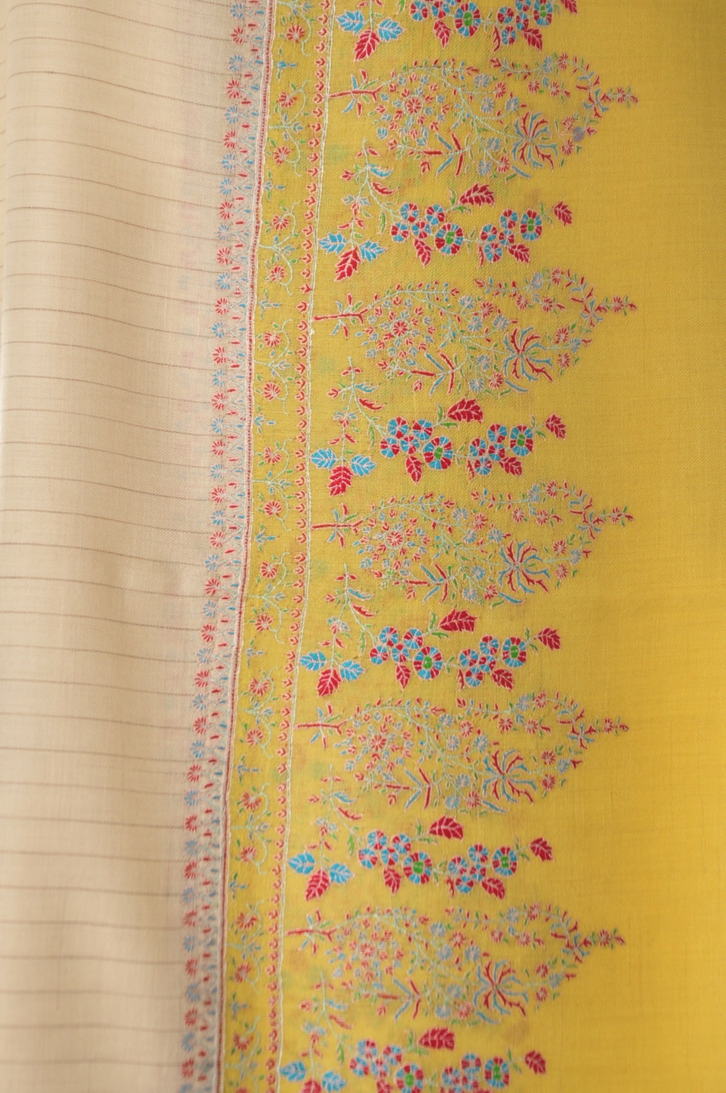Embroidered Pashmina - Yellow