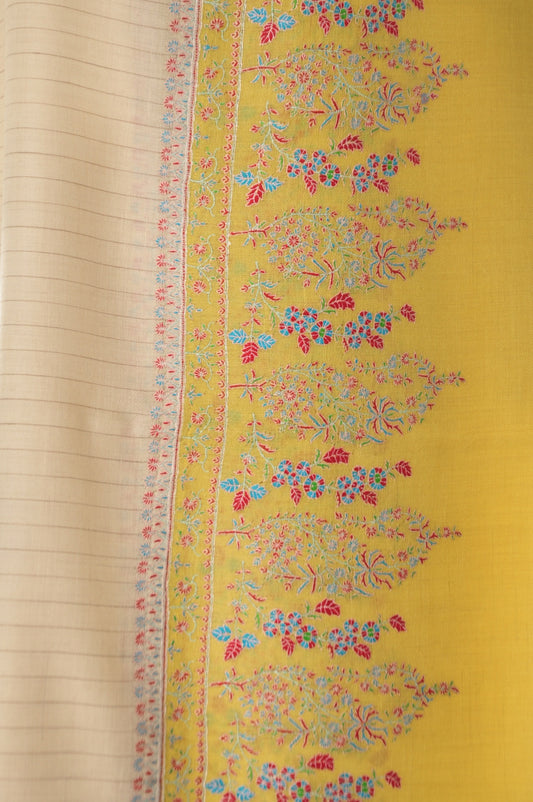 Embroidered Pashmina - Yellow