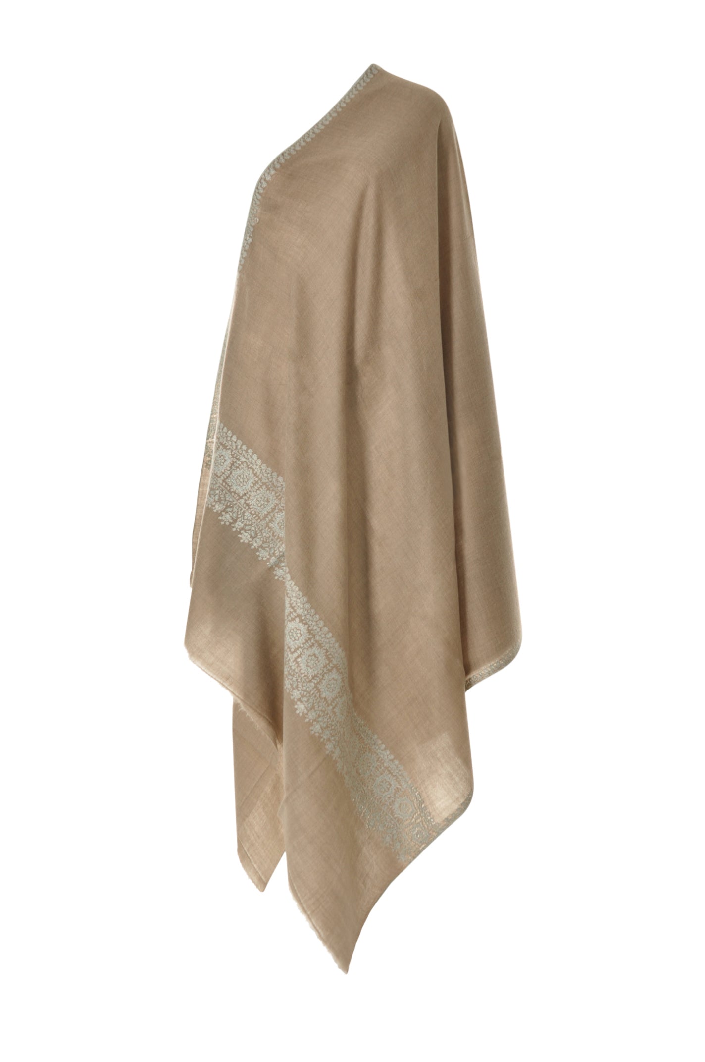 Embroidered Pashmina - Icy Blue embroidery