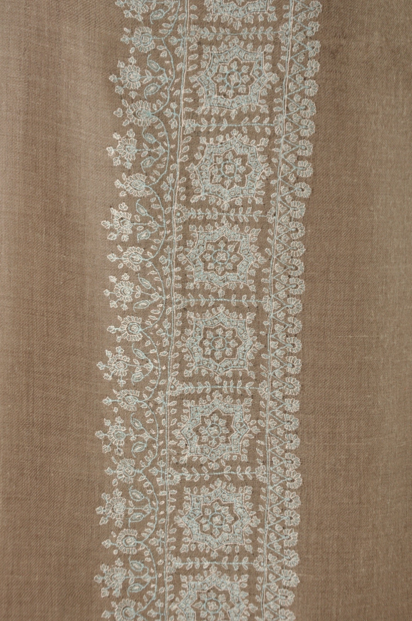 Embroidered Pashmina - Icy Blue embroidery