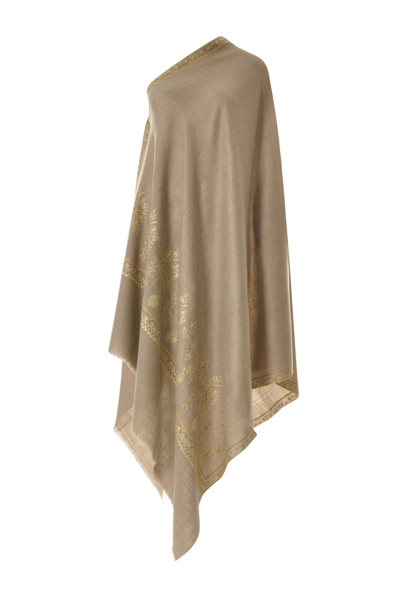 Embroidered Pashmina - Soft Yellow