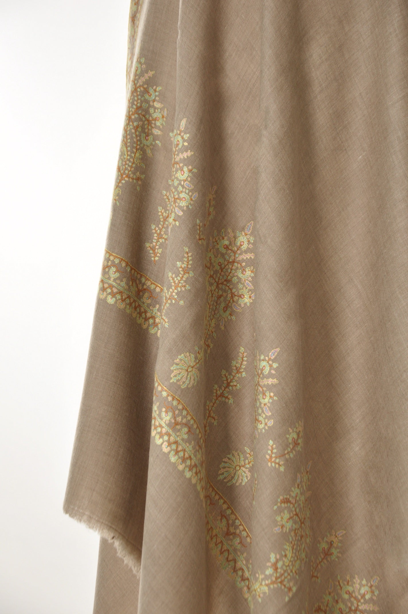 Embroidered Pashmina - Soft Yellow