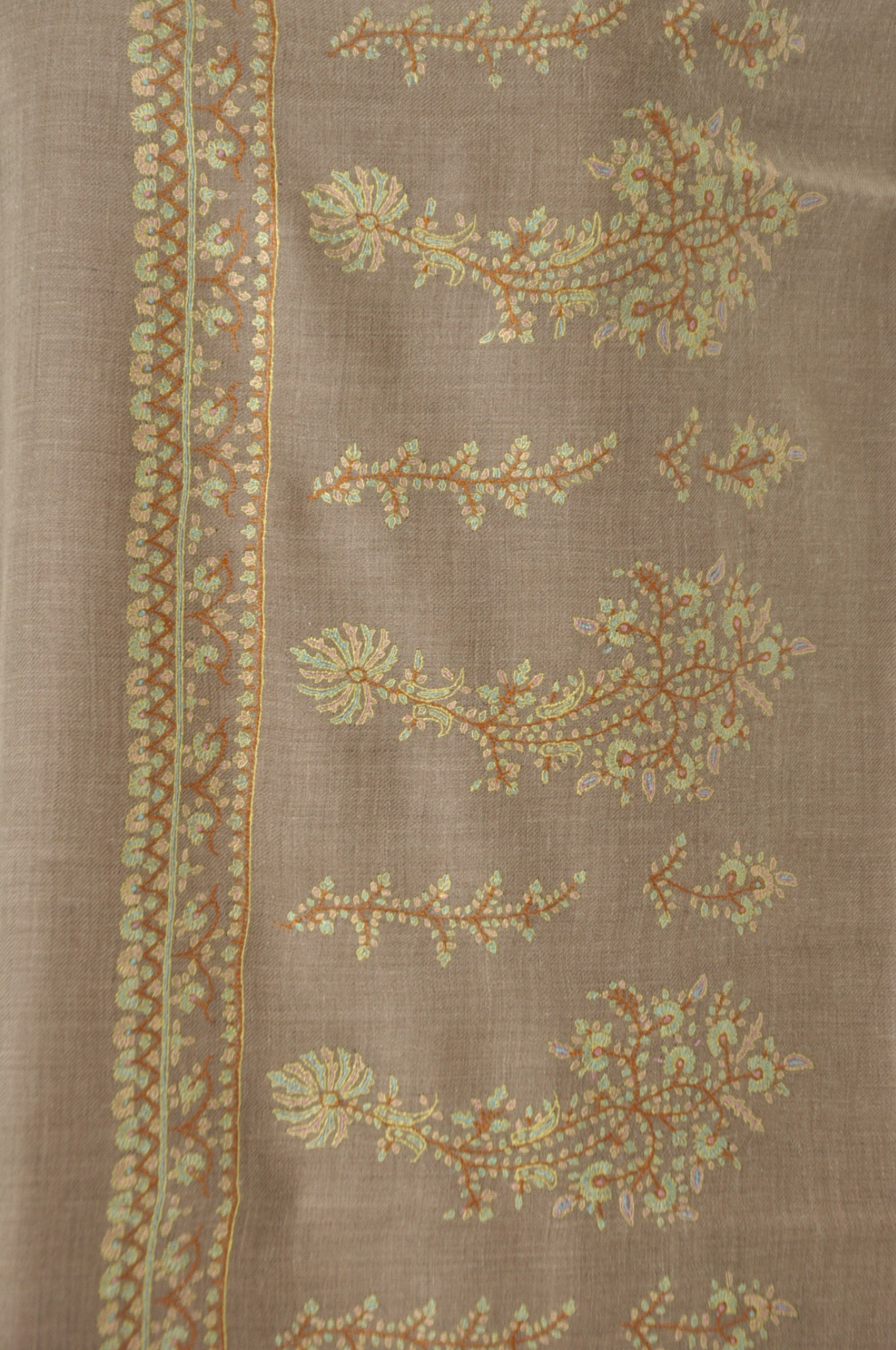 Embroidered Pashmina - Soft Yellow