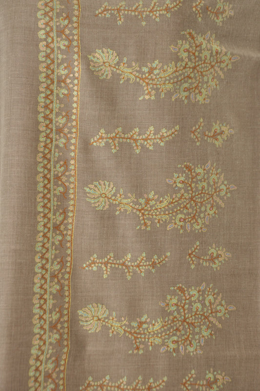Embroidered Pashmina - Soft Yellow
