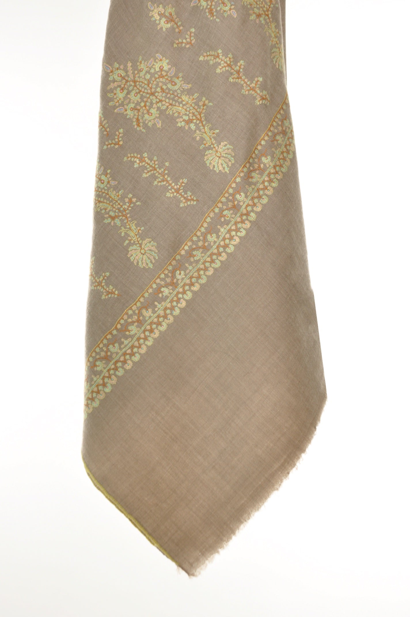 Embroidered Pashmina - Soft Yellow