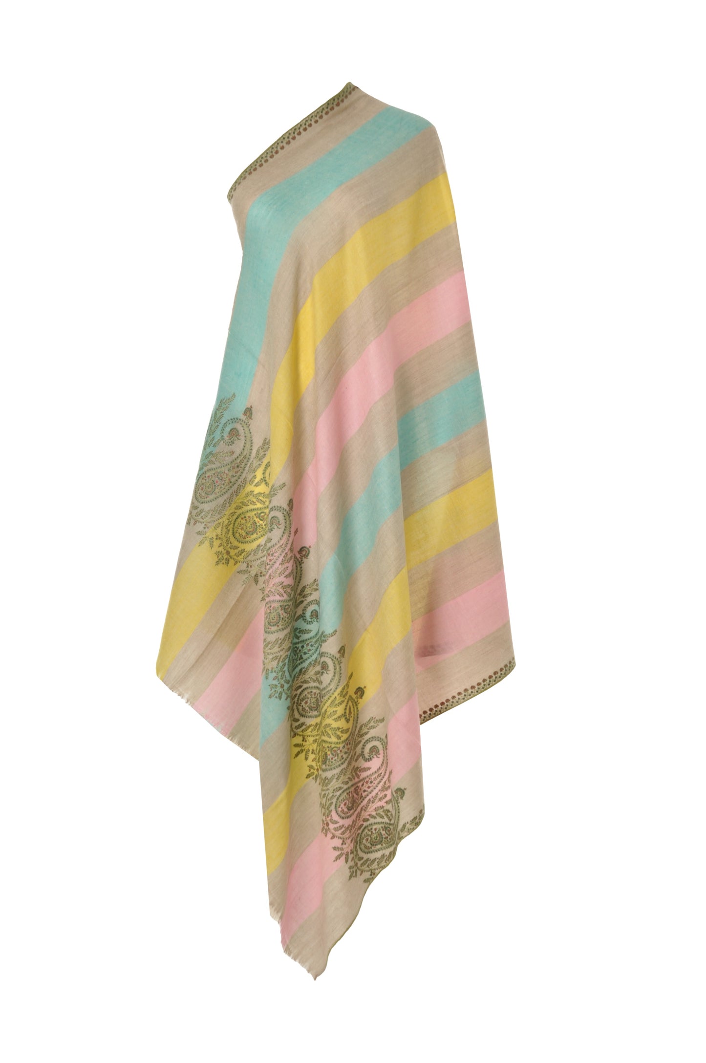 Embroidered Pashmina - Striped