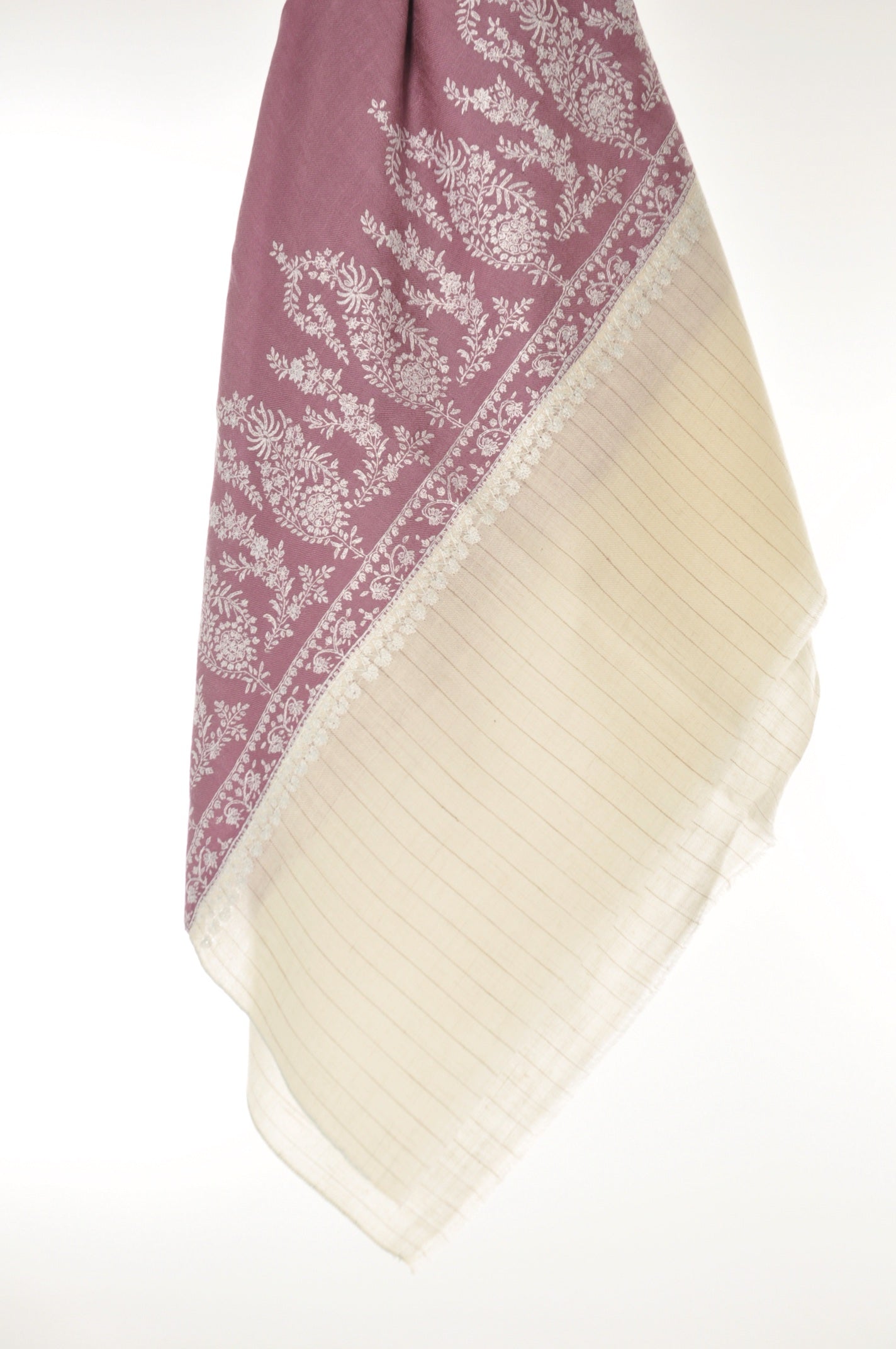 Embroidered Pashmina - Mauve-Rose