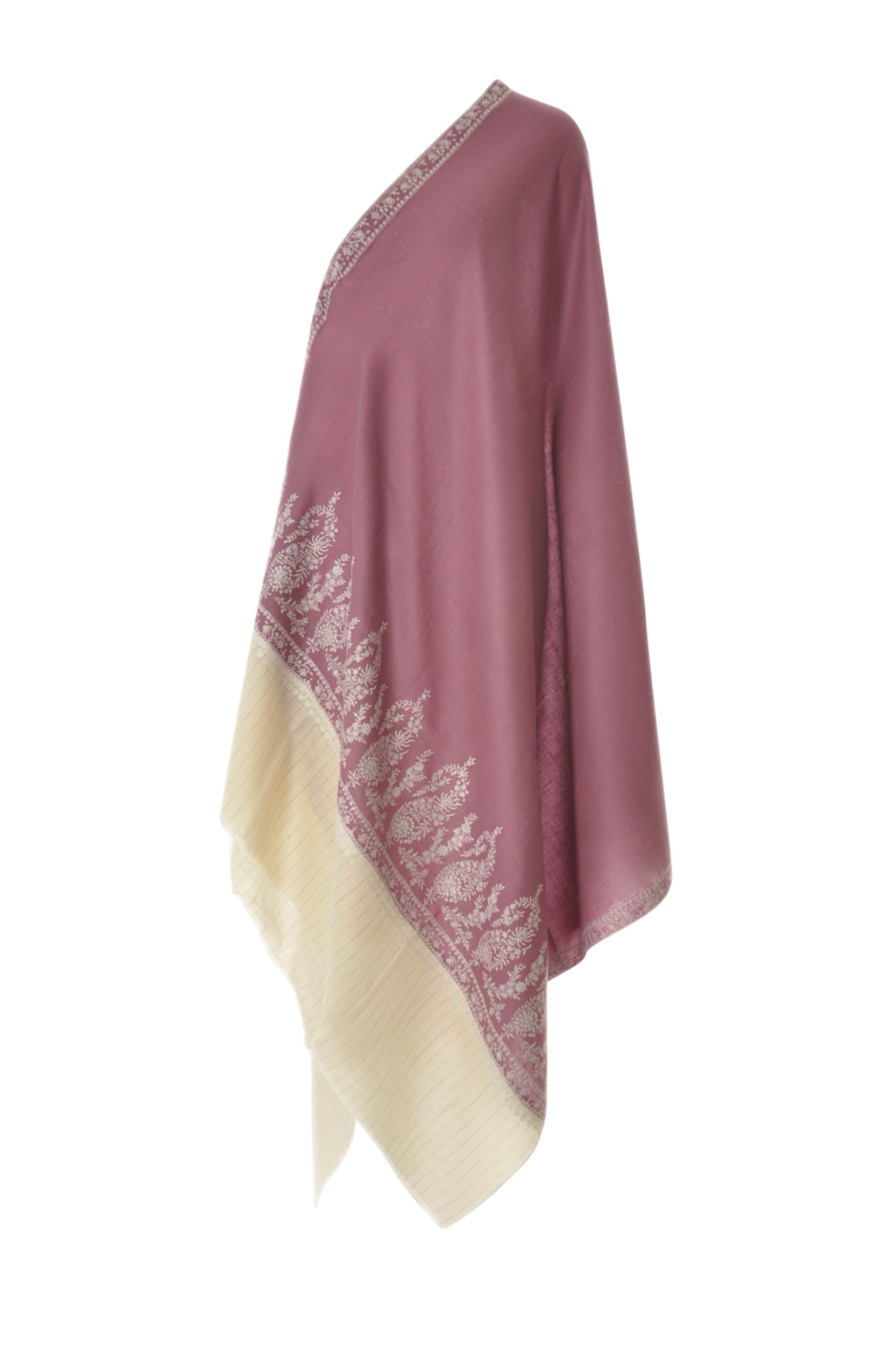 Embroidered Pashmina - Mauve-Rose