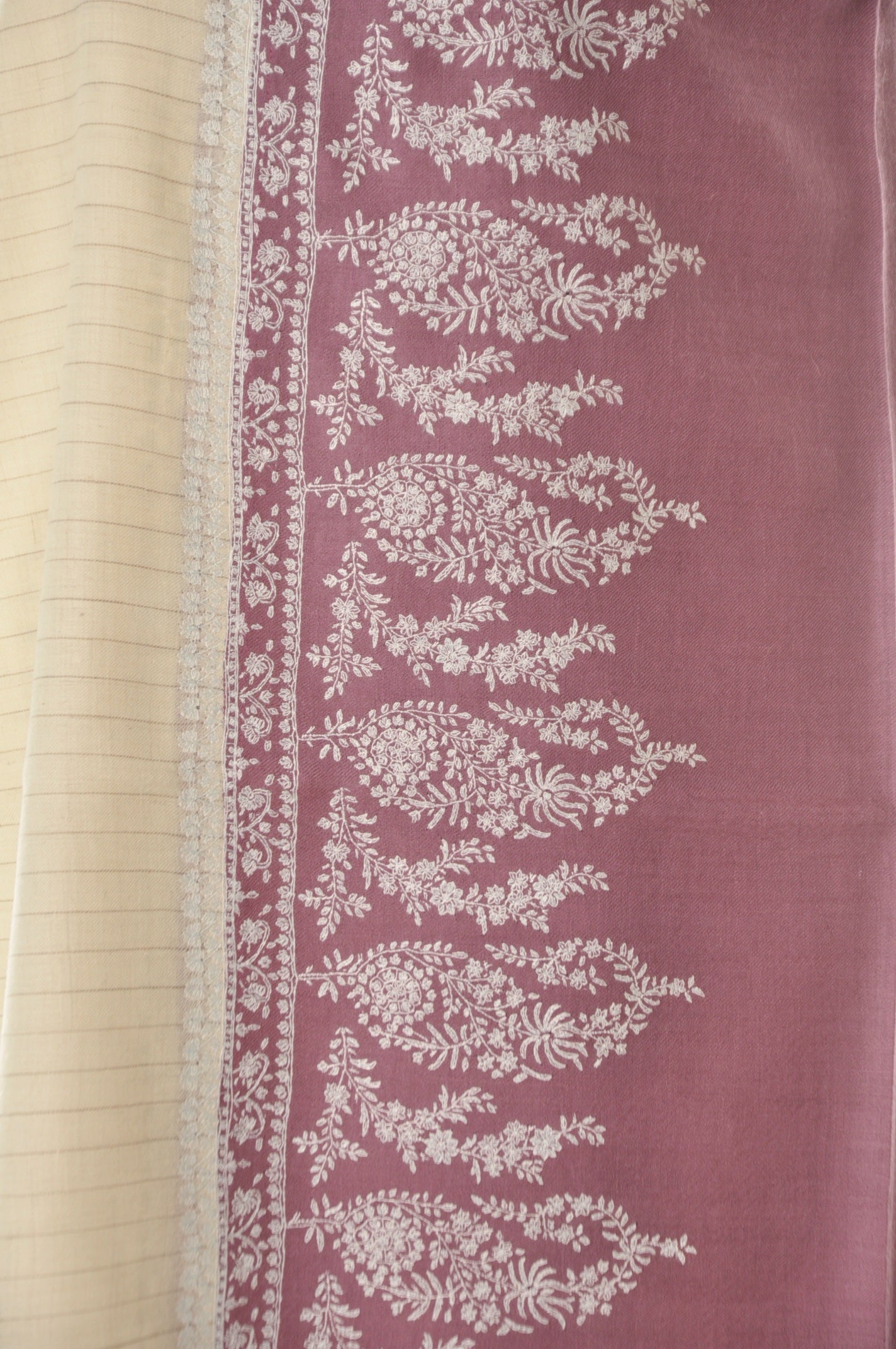 Embroidered Pashmina - Mauve-Rose