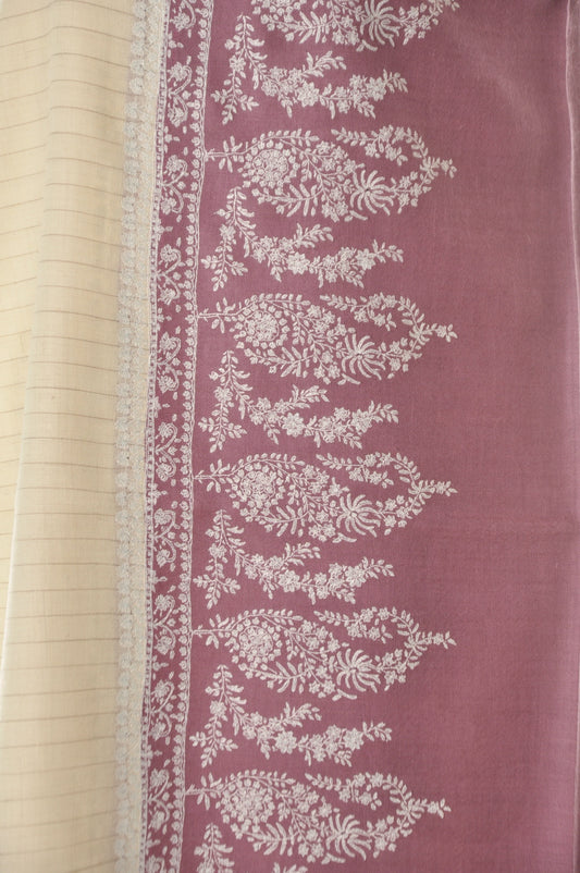 Embroidered Pashmina - Mauve-Rose