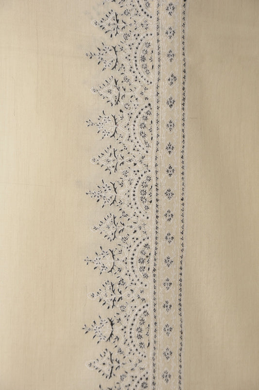 Embroidered Pashmina - Ivory
