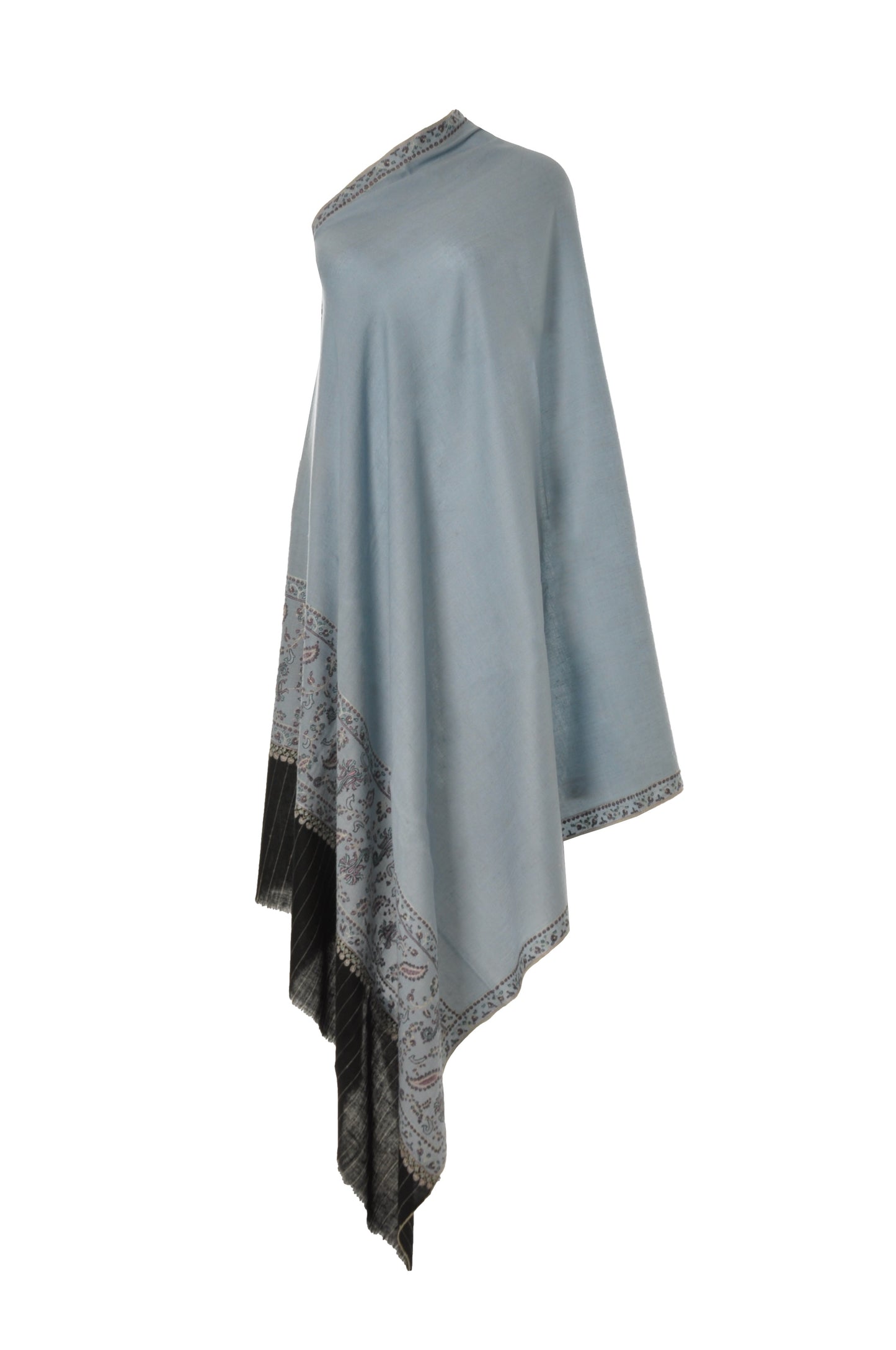 Embroidered Pashmina - Powder Blue