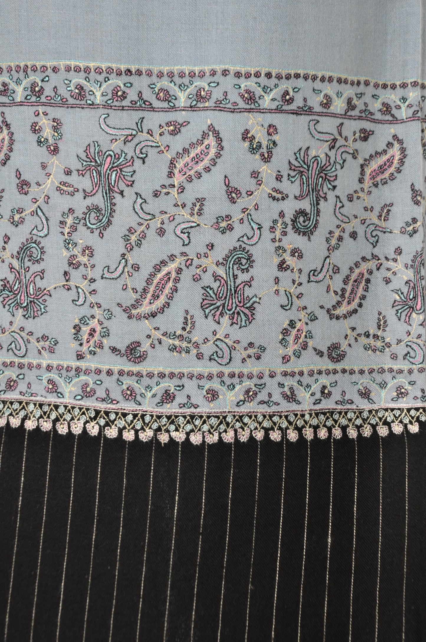 Embroidered Pashmina - Powder Blue