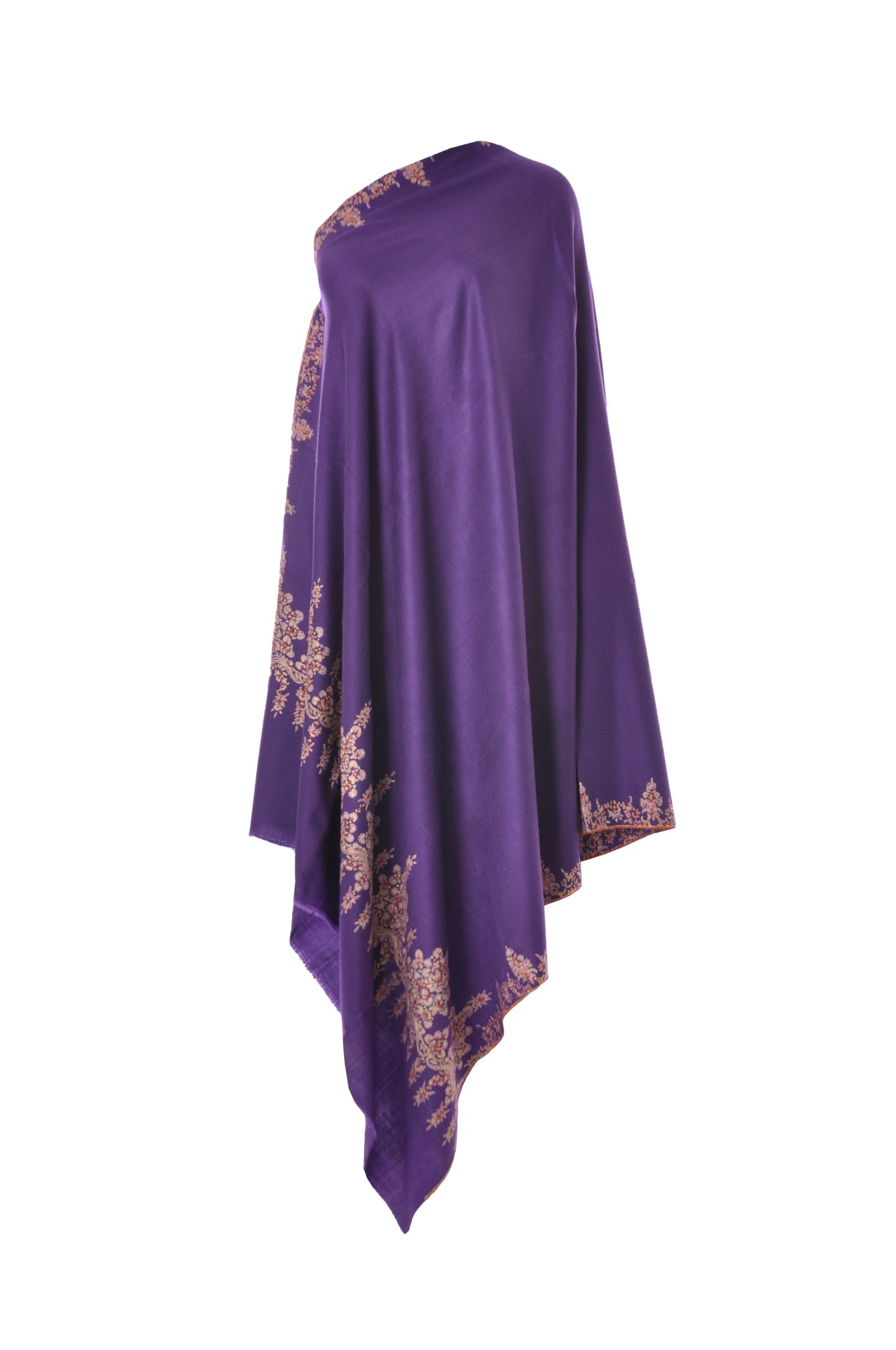 Embroidered Pashmina - Royal Purple