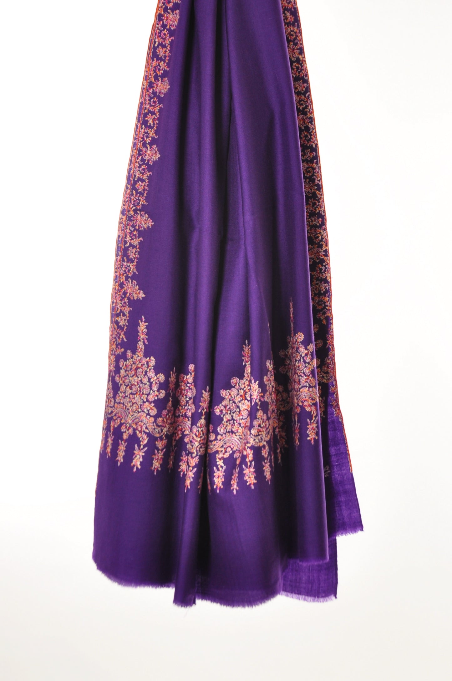 Embroidered Pashmina - Royal Purple