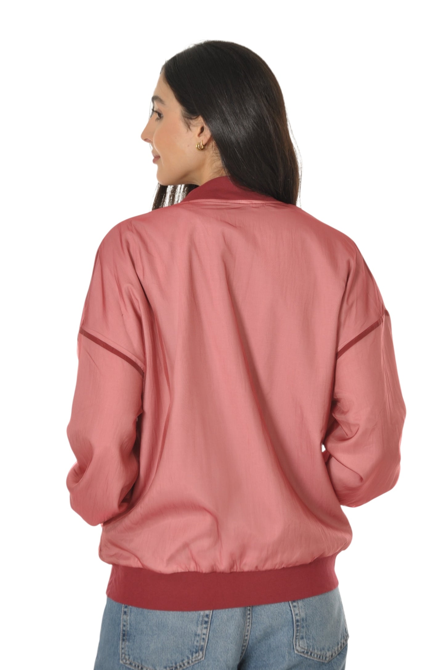 Red Organza Bomber Jacket