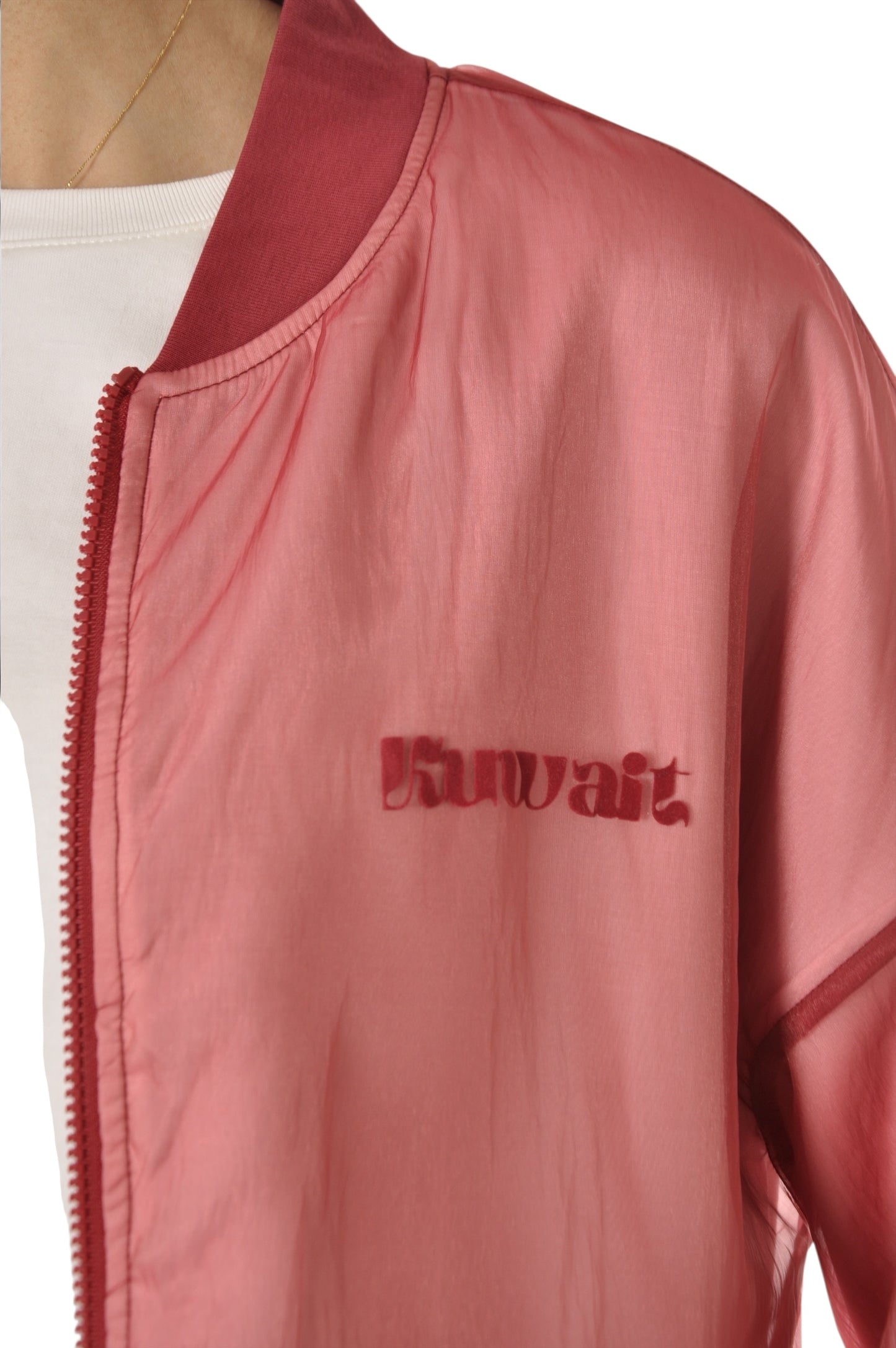 Red Organza Bomber Jacket