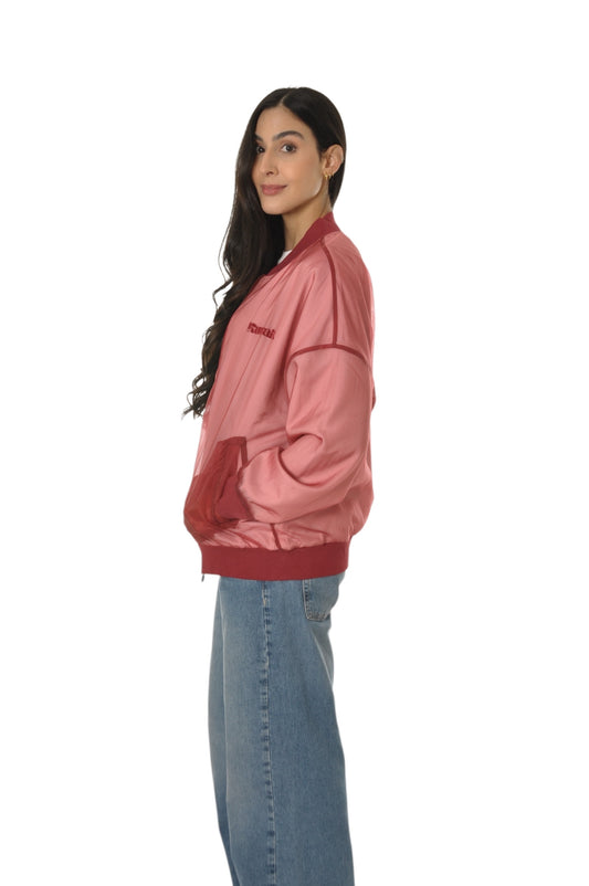 Red Organza Bomber Jacket