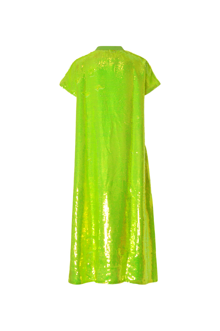 Ladies - Electric Green Sequins Dress