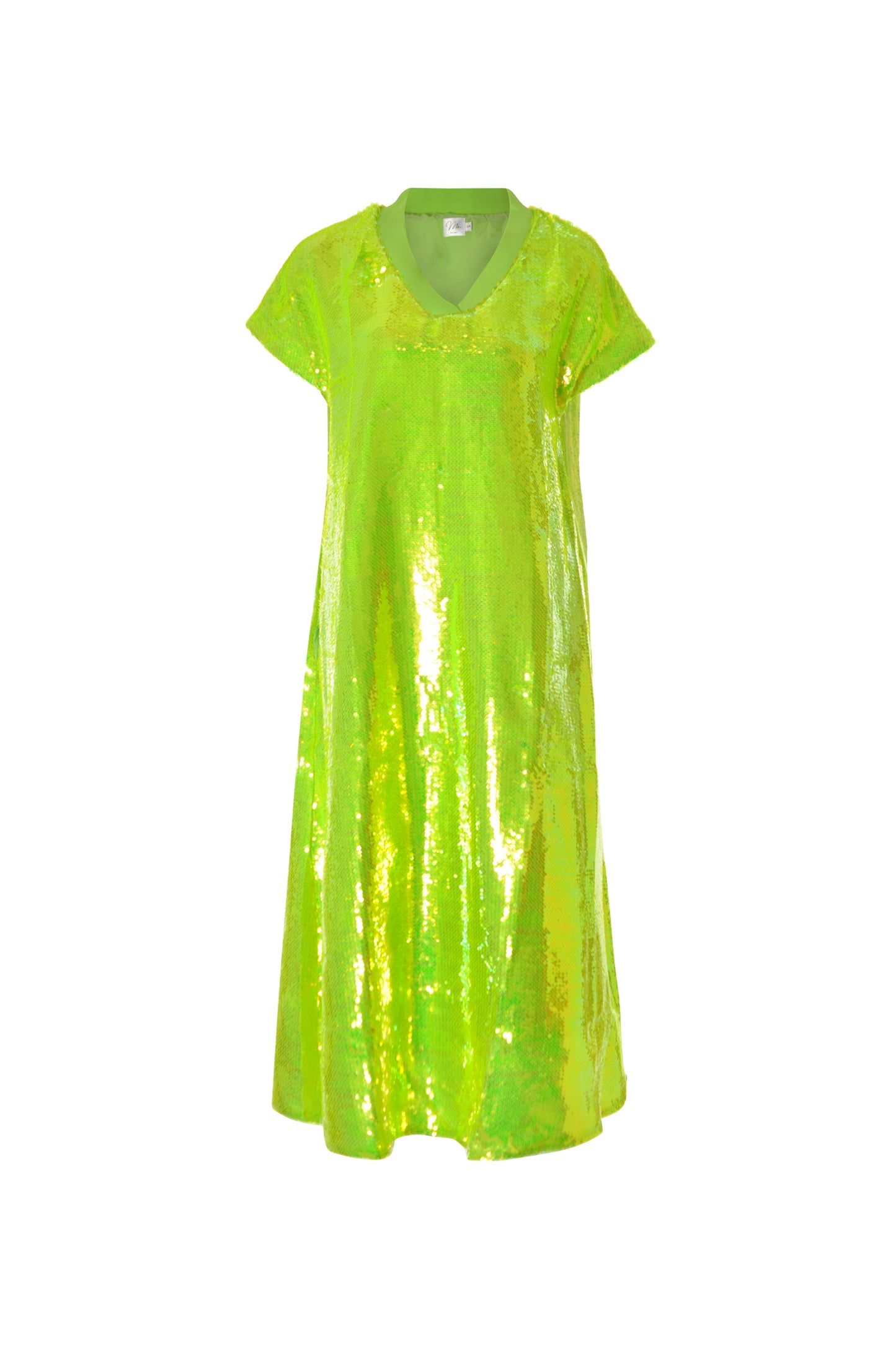 Ladies - Electric Green Sequins Dress