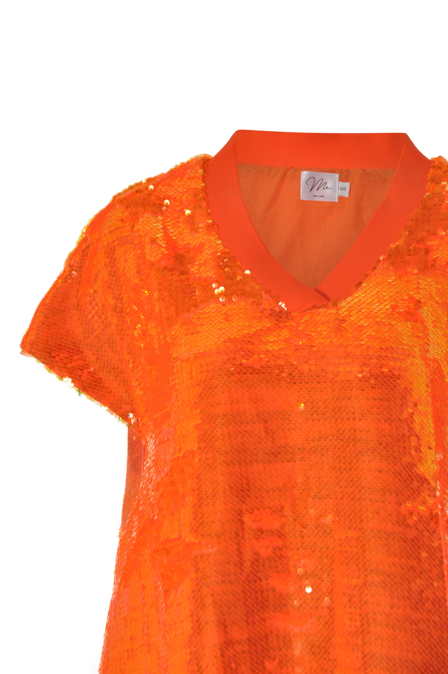 Ladies - Bright Orange Sequins Dress