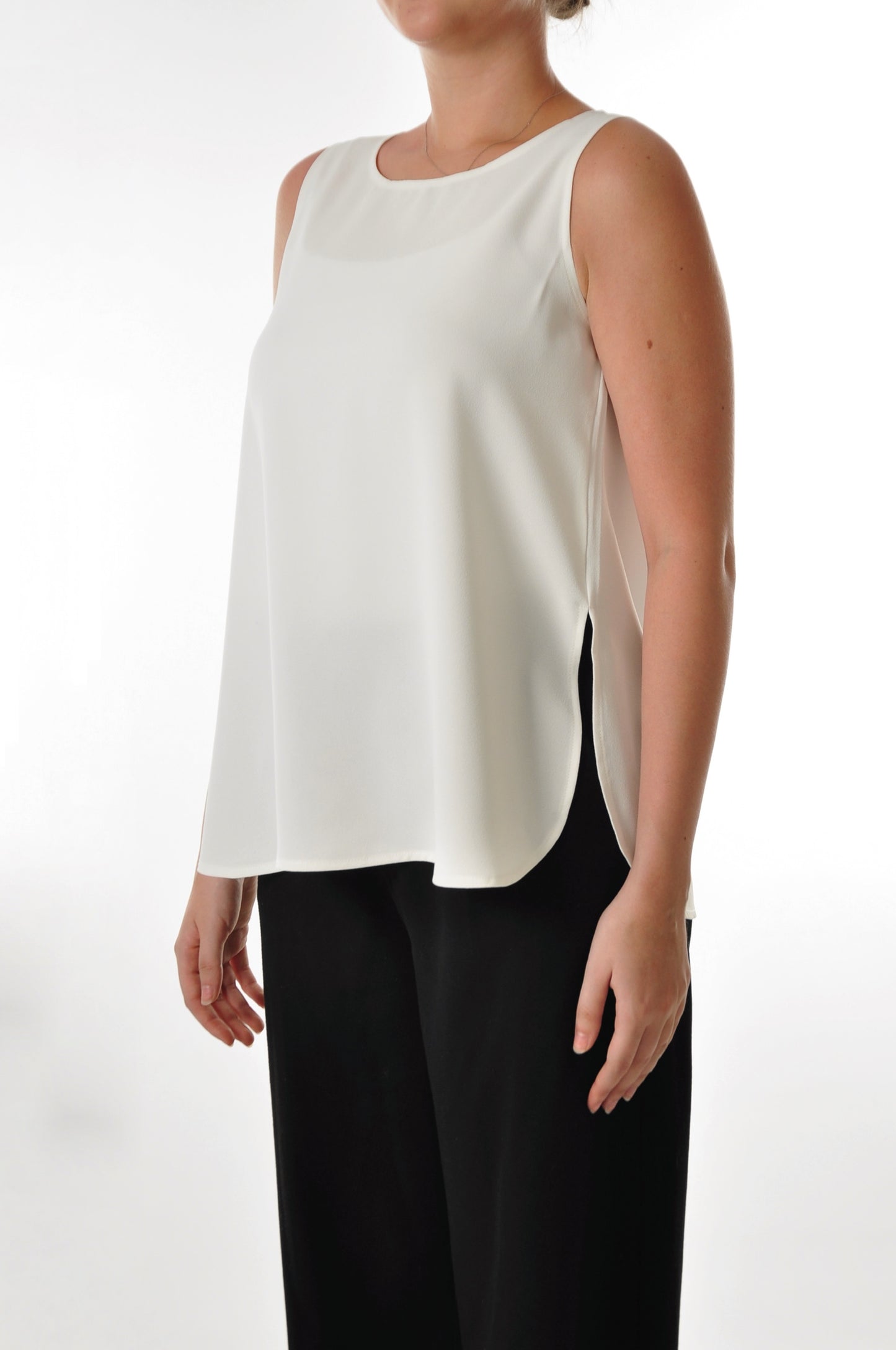 Off White Short in Front - Round Edges