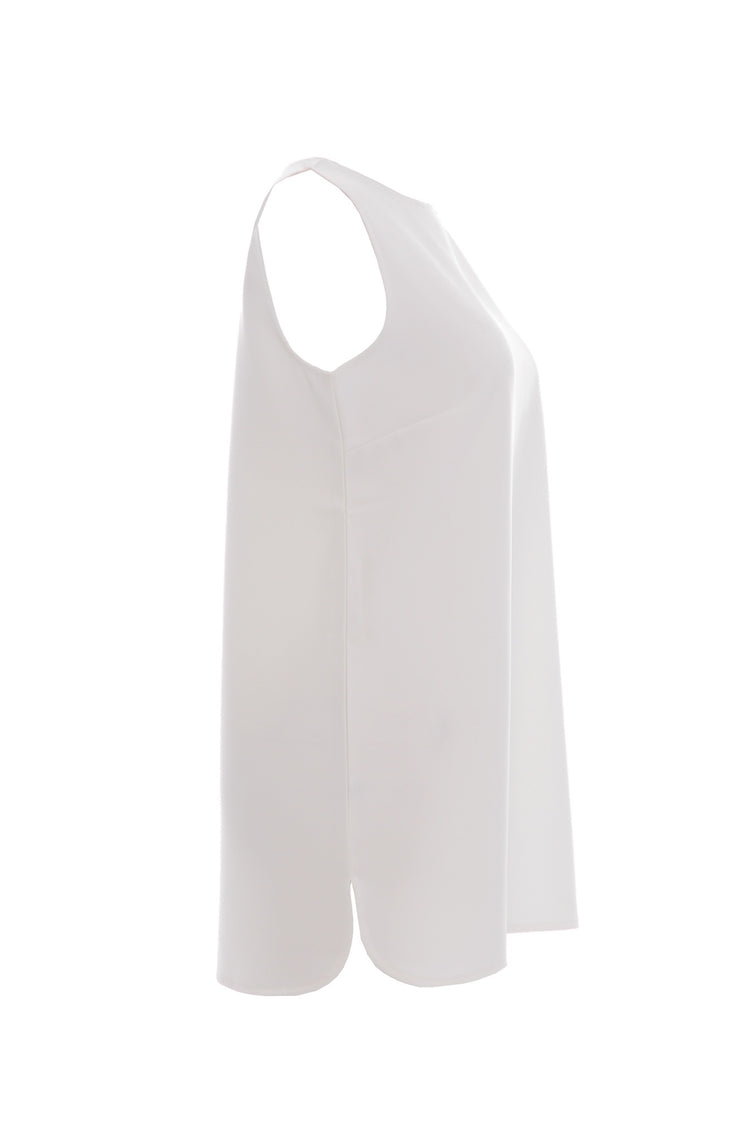 Off White Long Top - Round Edges