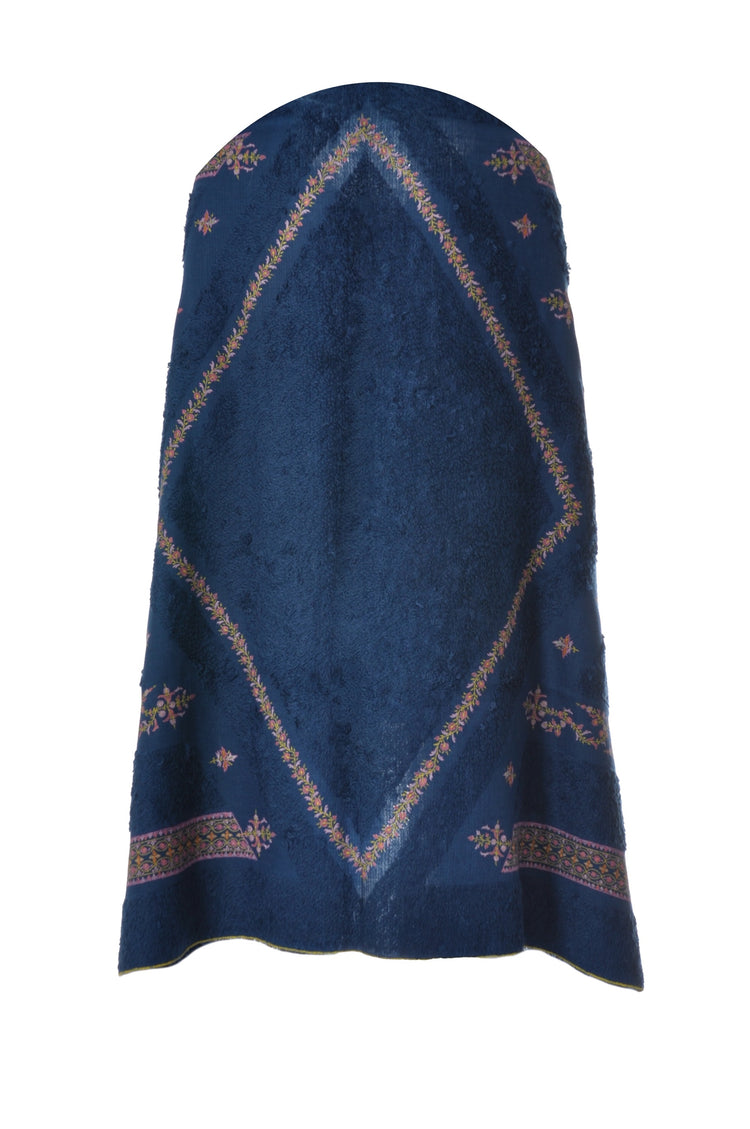 Blue Embroidery Towel Pashmina